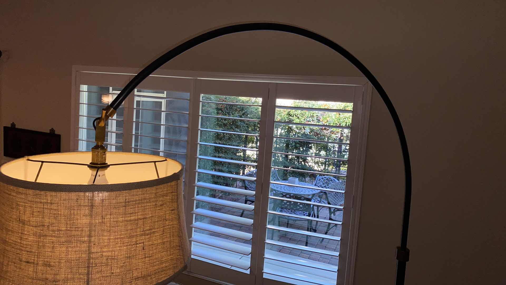Photo 3 of CONTEMPORARY 86” ARC FLOOR LAMP WITH BURLAP SHADE 