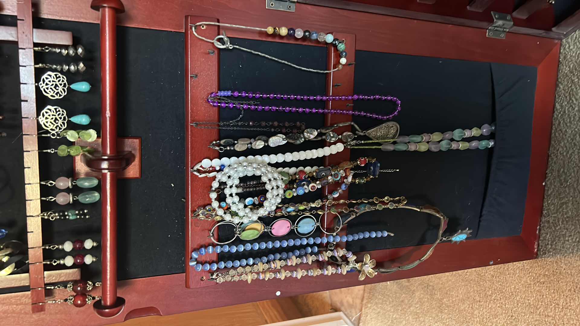 Photo 5 of LARGE WALL/DOOR JEWELRY CABINET WITH COSTUME JEWELRY (ENTIRE CONTENTS) 14 1/2” x 48 1/2