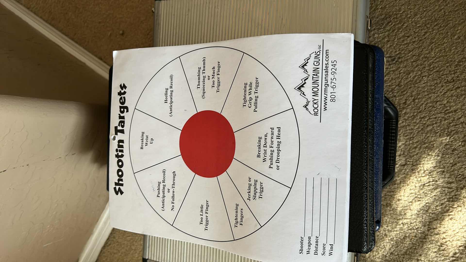 Photo 3 of 2 GUN CASES, BRIEF CASE AND SHOOTING TARGET SHEETS