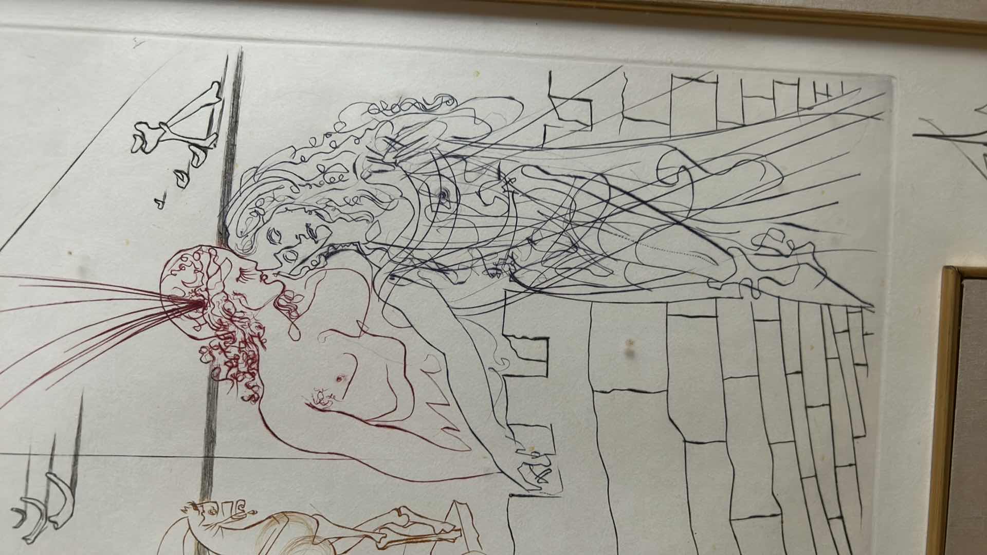 Photo 12 of ARTIST SIGNED AND NUMBERED  SALVADOR DALI "PARIS AND HELEN OF TROY LOVES", FRAMED ARTWORK 22 1/2” x 30”
$2,000.