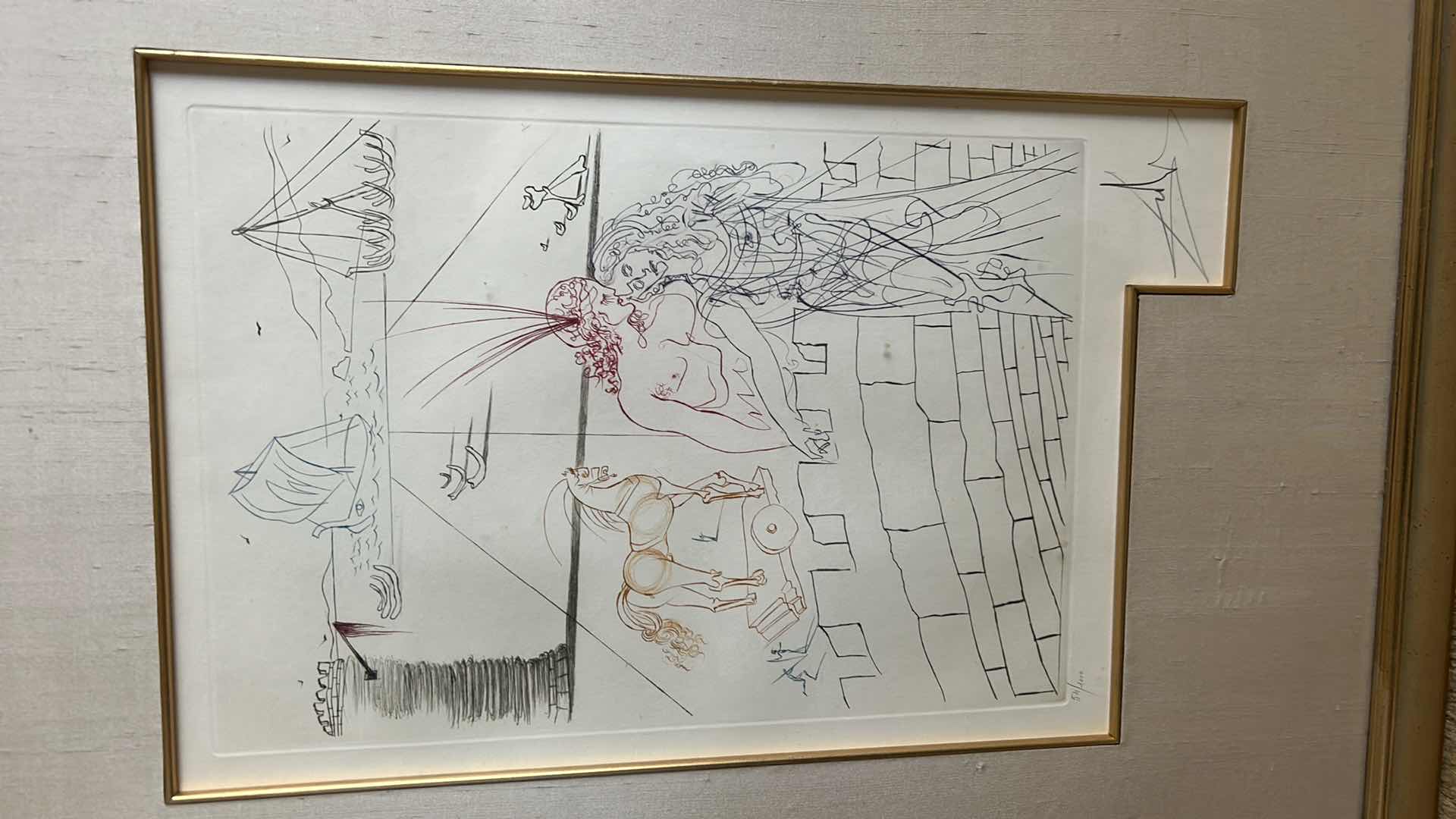 Photo 4 of ARTIST SIGNED AND NUMBERED  SALVADOR DALI "PARIS AND HELEN OF TROY LOVES", FRAMED ARTWORK 22 1/2” x 30”
$2,000.