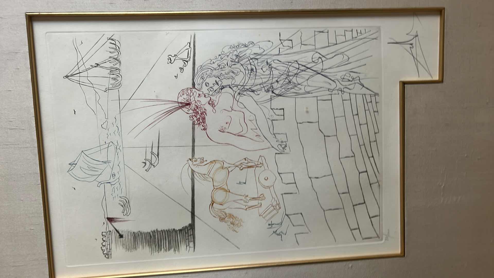 Photo 8 of ARTIST SIGNED AND NUMBERED  SALVADOR DALI "PARIS AND HELEN OF TROY LOVES", FRAMED ARTWORK 22 1/2” x 30”
$2,000.