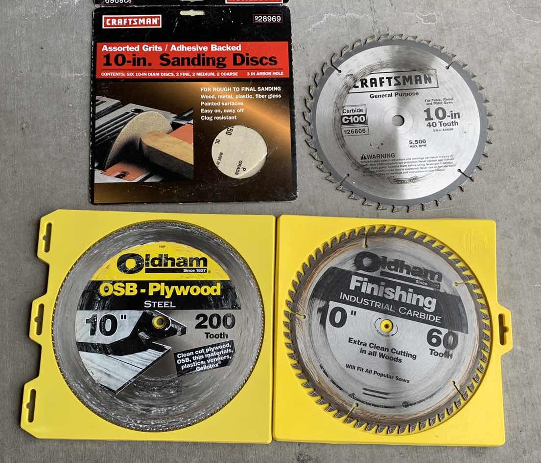 Photo 1 of SAW BLADES AND SANDING DISCS TEN INCH