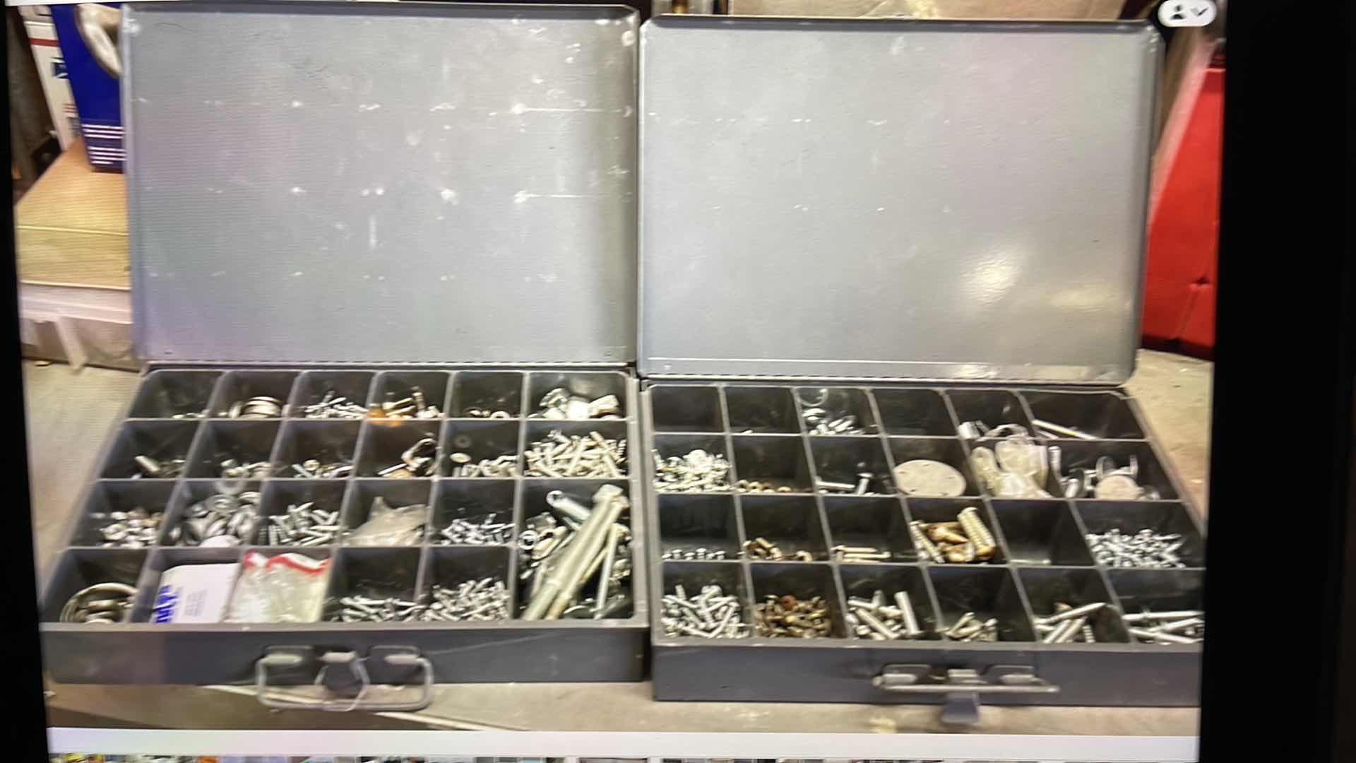 Photo 1 of SCREWS NUTS & BOLTS IN METAL STORAGE CASES