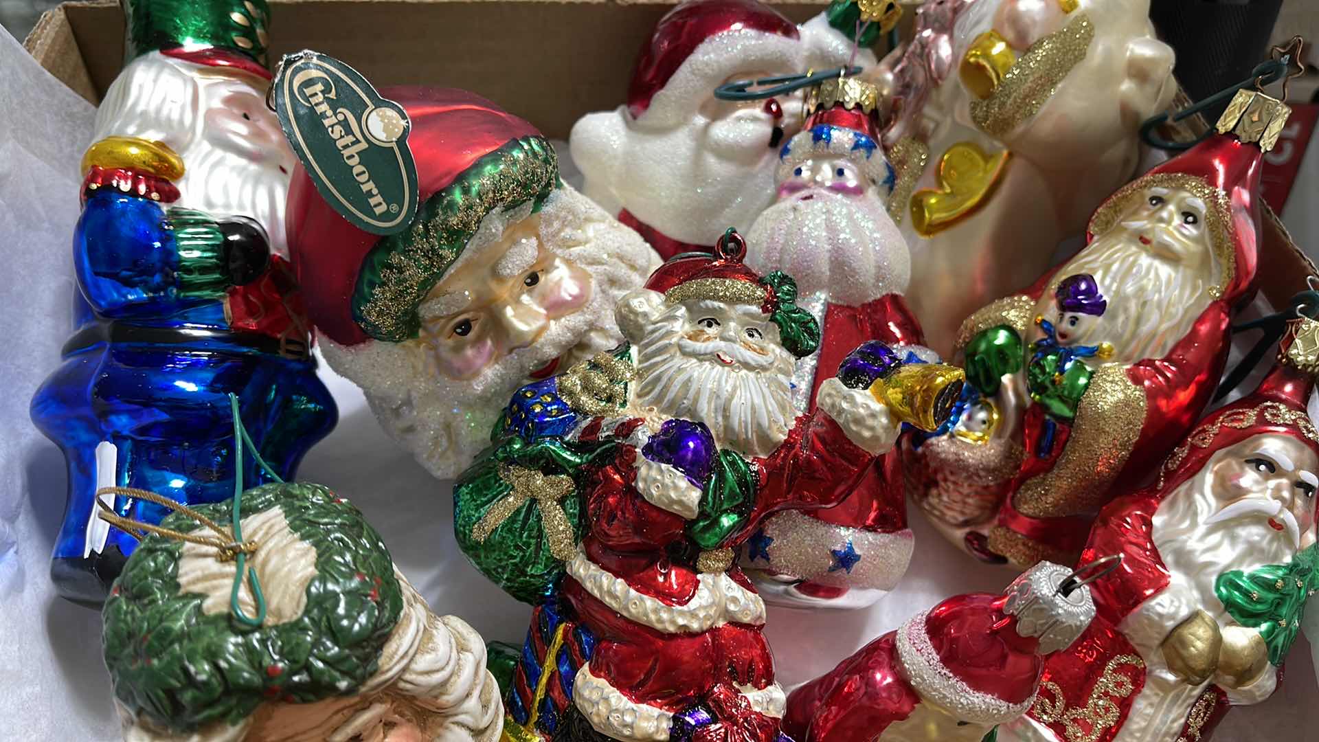 Photo 2 of CHRISTBORN HAND BLOWN SANTA ORNAMENTS & MORE