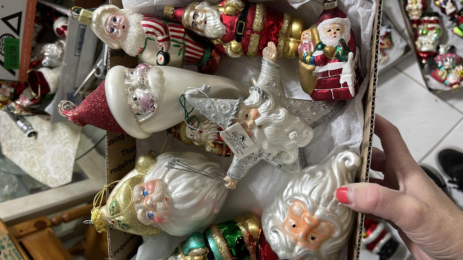 Photo 1 of KURT ADLER GLASS SANTA ORNAMENTS AND MORE