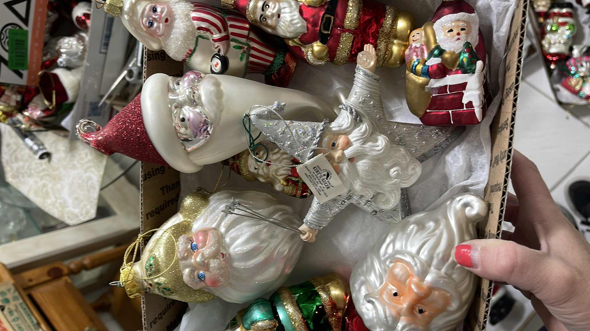 Photo 3 of KURT ADLER GLASS SANTA ORNAMENTS AND MORE