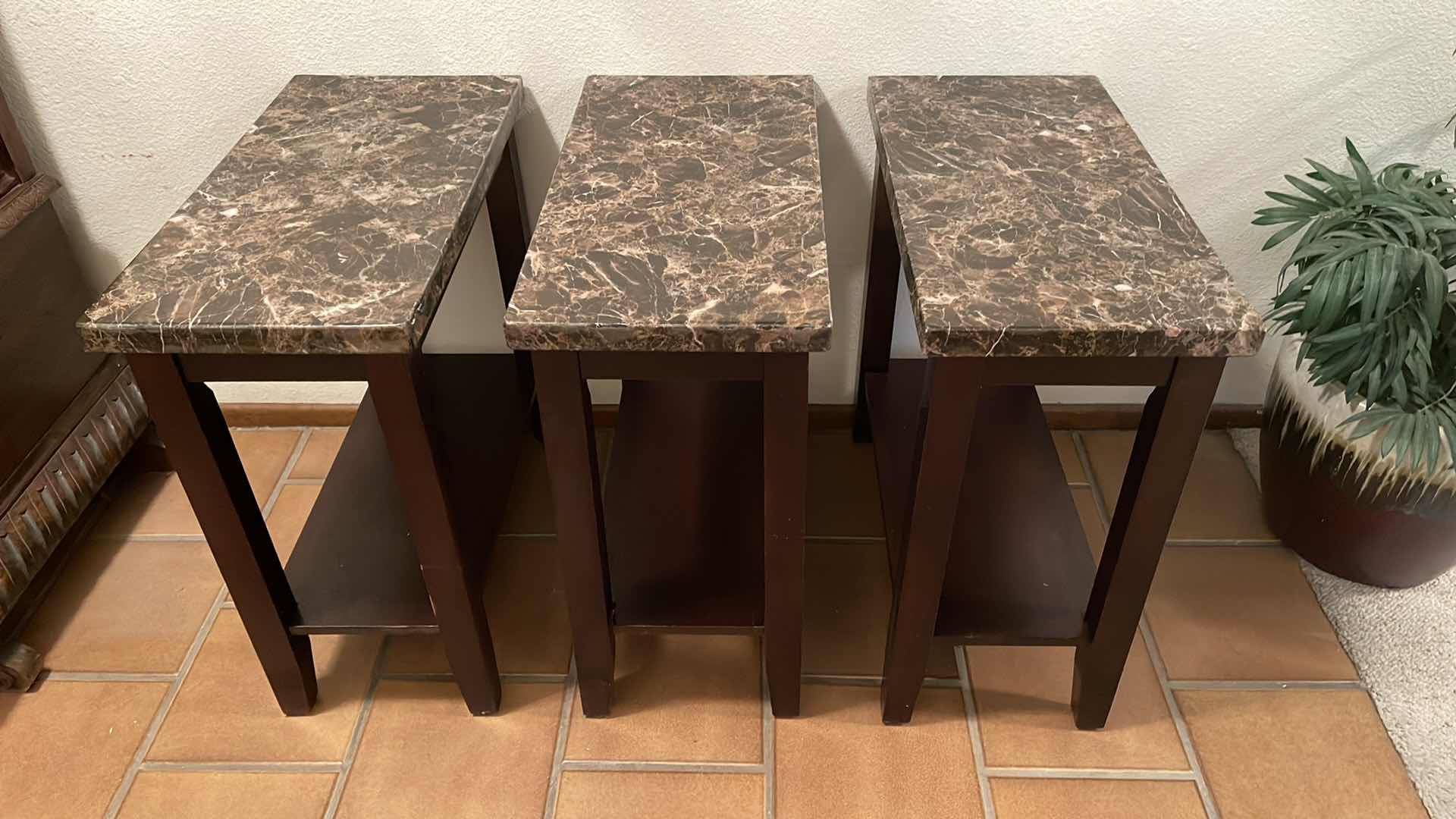 Photo 1 of FAUX MARBLE END TABLES 12”x24”x24”