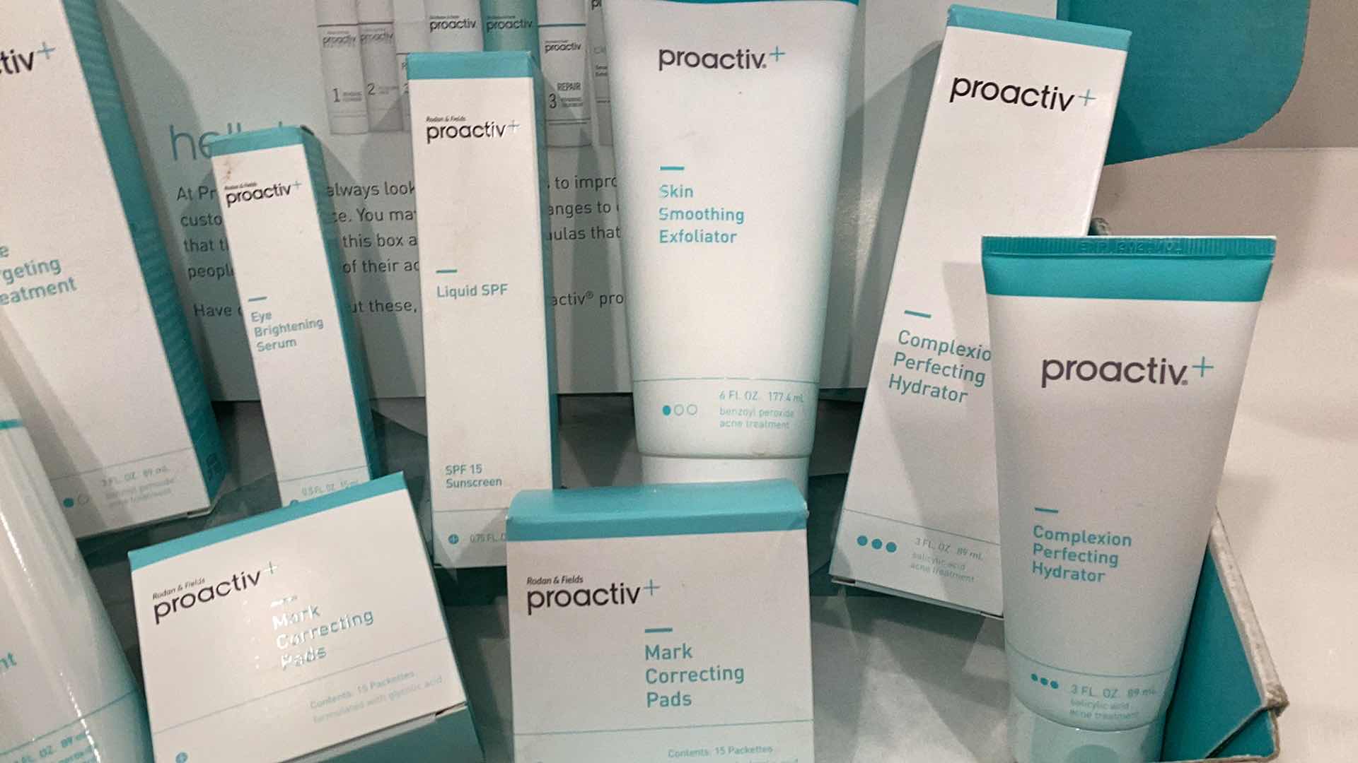 Photo 4 of PROACTIVE EXPIRED BUT FACTORY SEALED INCLUDES COMPLEXION PERFECTING HYDRATOR, SKIN SMOOTHING EXFOLIATOR, MARK CORRECTING PADS, AND OTHER SKIN ESSENTIALS FOR EVERYDAY ROUTINE. - 