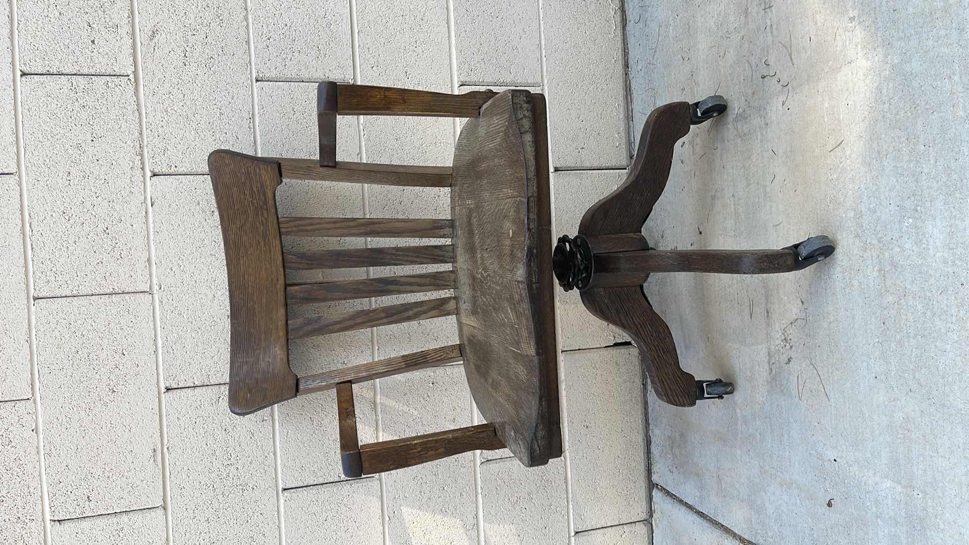 Photo 2 of ANTIQUE ROLLING OFFICE CHAIR 