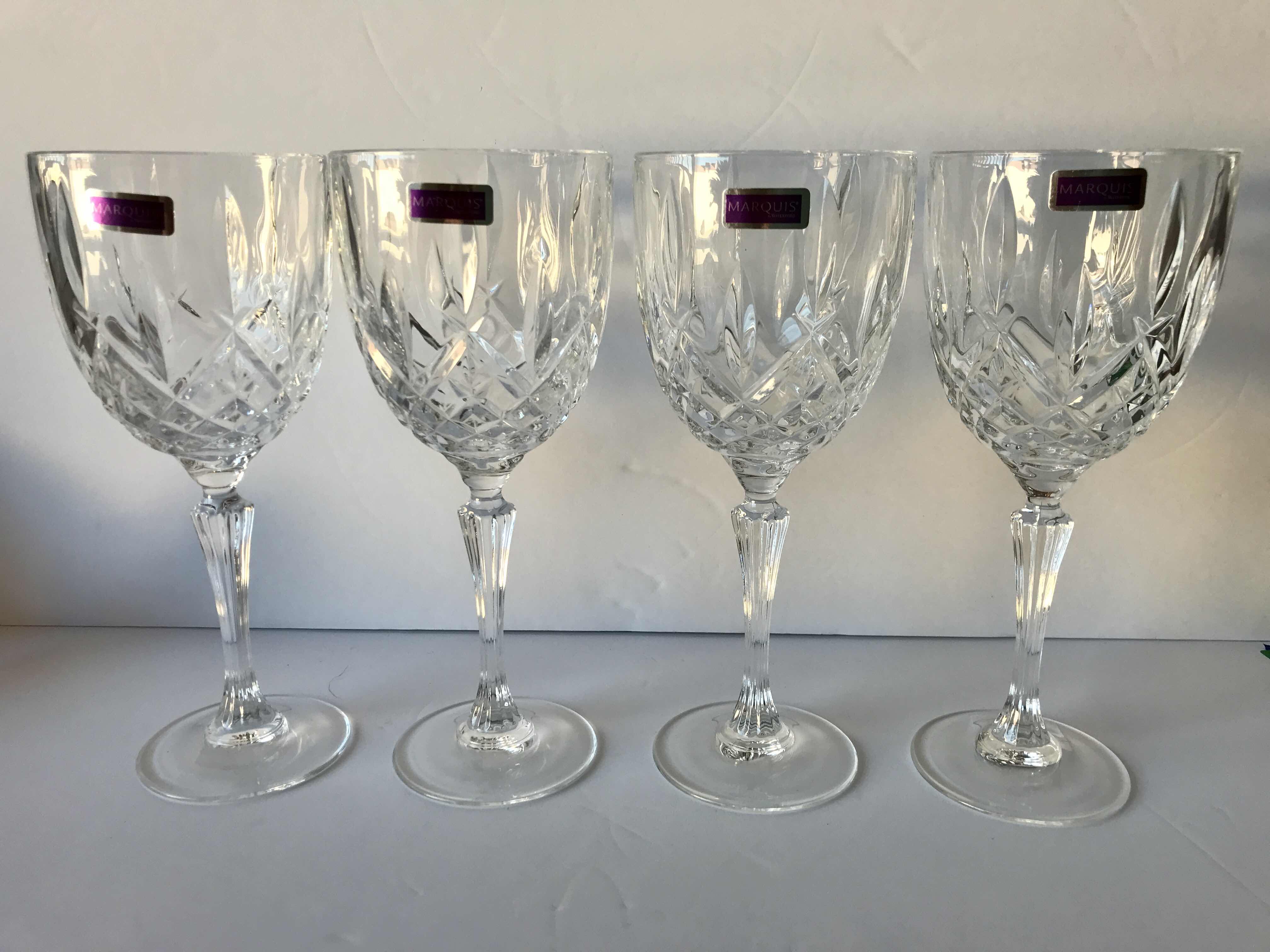 Photo 1 of WATERFORD MARQUIS CLASSIC CUT PATTERN WITH SCULPTED STEMS SET OF 4 