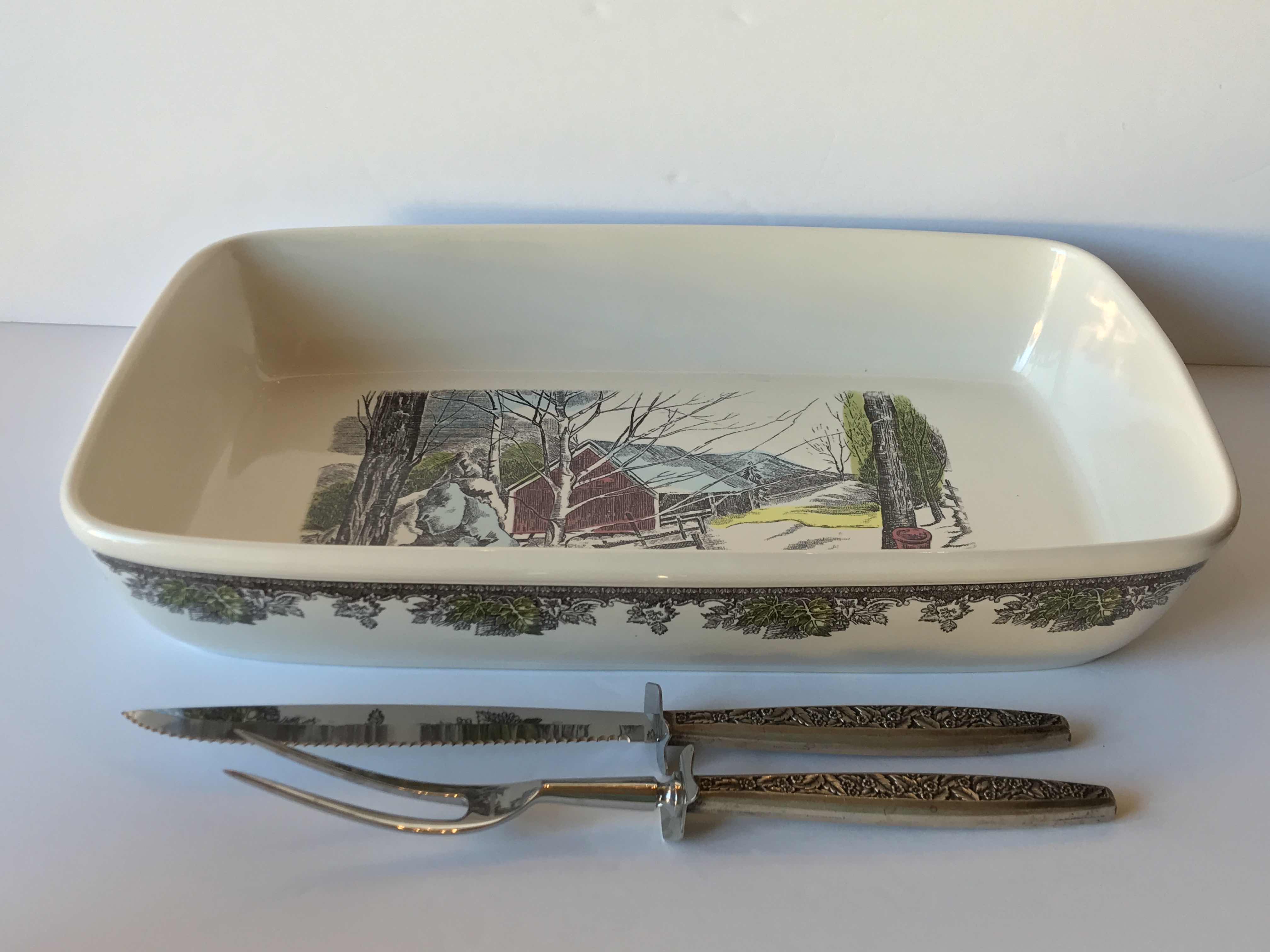 Photo 1 of JOHNSON BROS CASSEROLE DISH AND SERVING UTENSILS