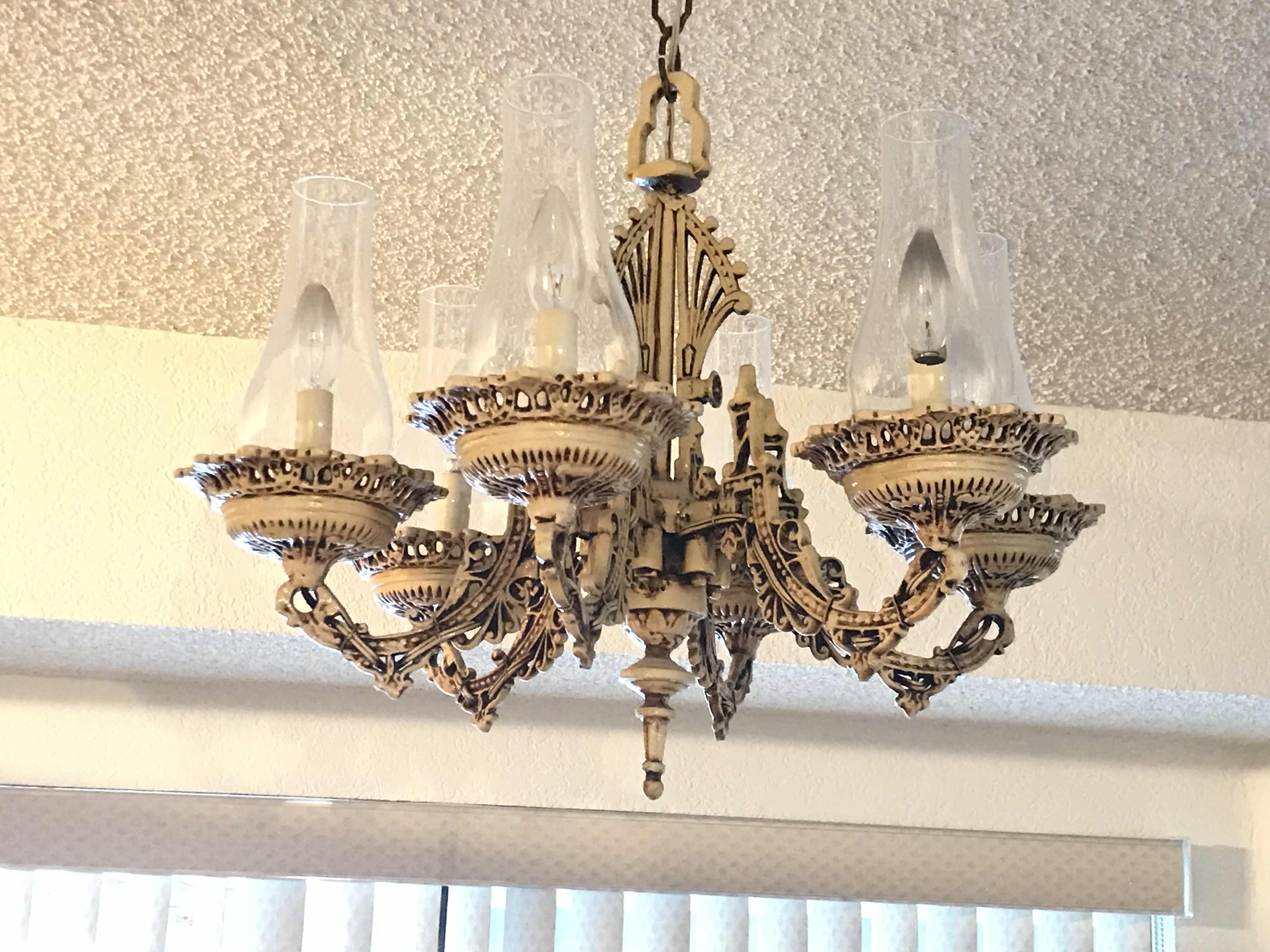 Photo 1 of VINTAGE ORNATE 1940’S ITALIAN TOLE CHANDELIER