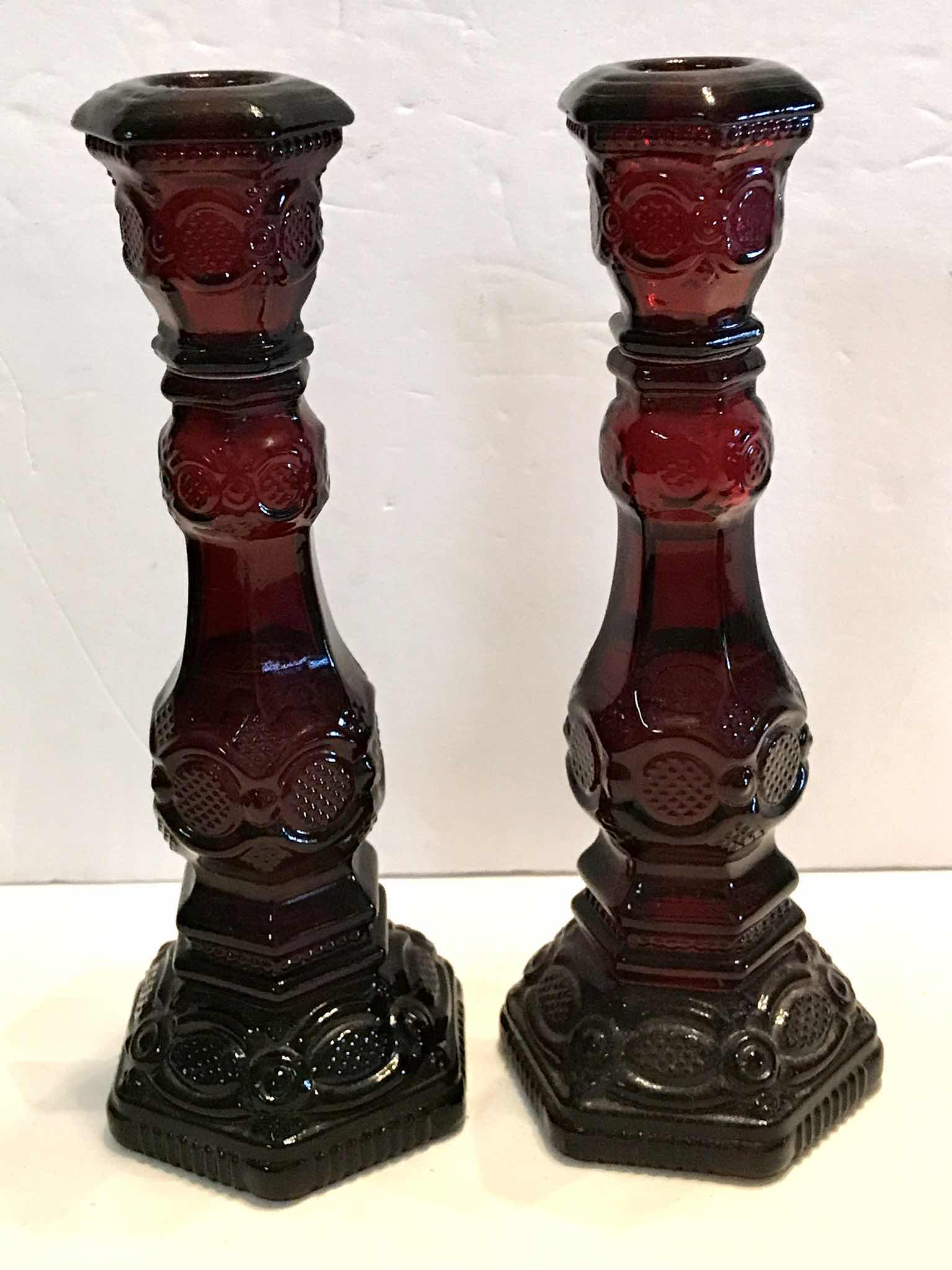 Photo 3 of VINTAGE CAPE COD ROYAL RUBY RED AVON PLATTER & CANDLE STICKS - MORE OF THIS COLLECTION IN AUCTION