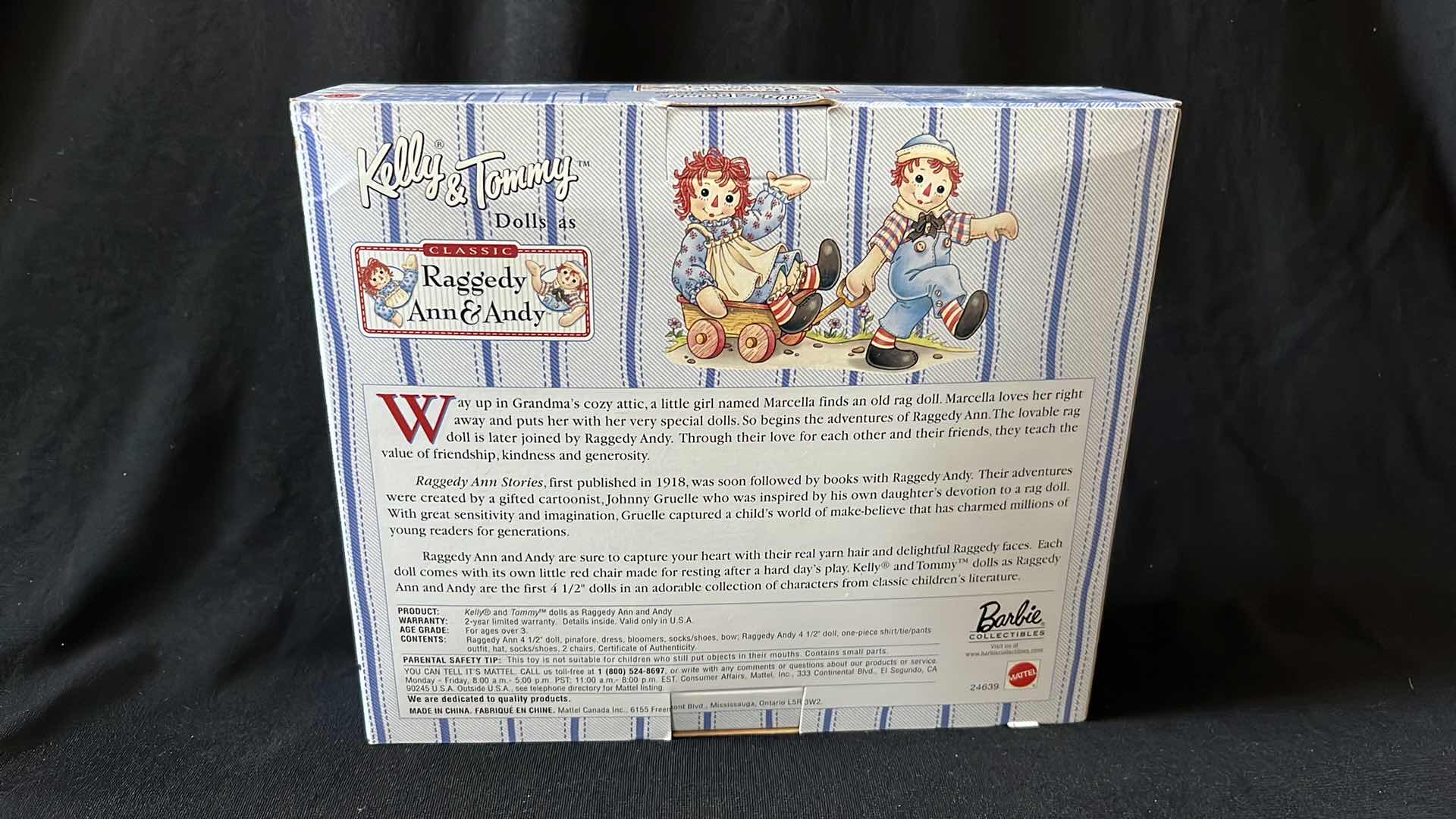 Photo 5 of MATTEL KELLY & TOMMY CLASSIC BARBIE COLLECTIBLES RAGGEDY ANN & ANDY DOLL SET 1999 (24639)