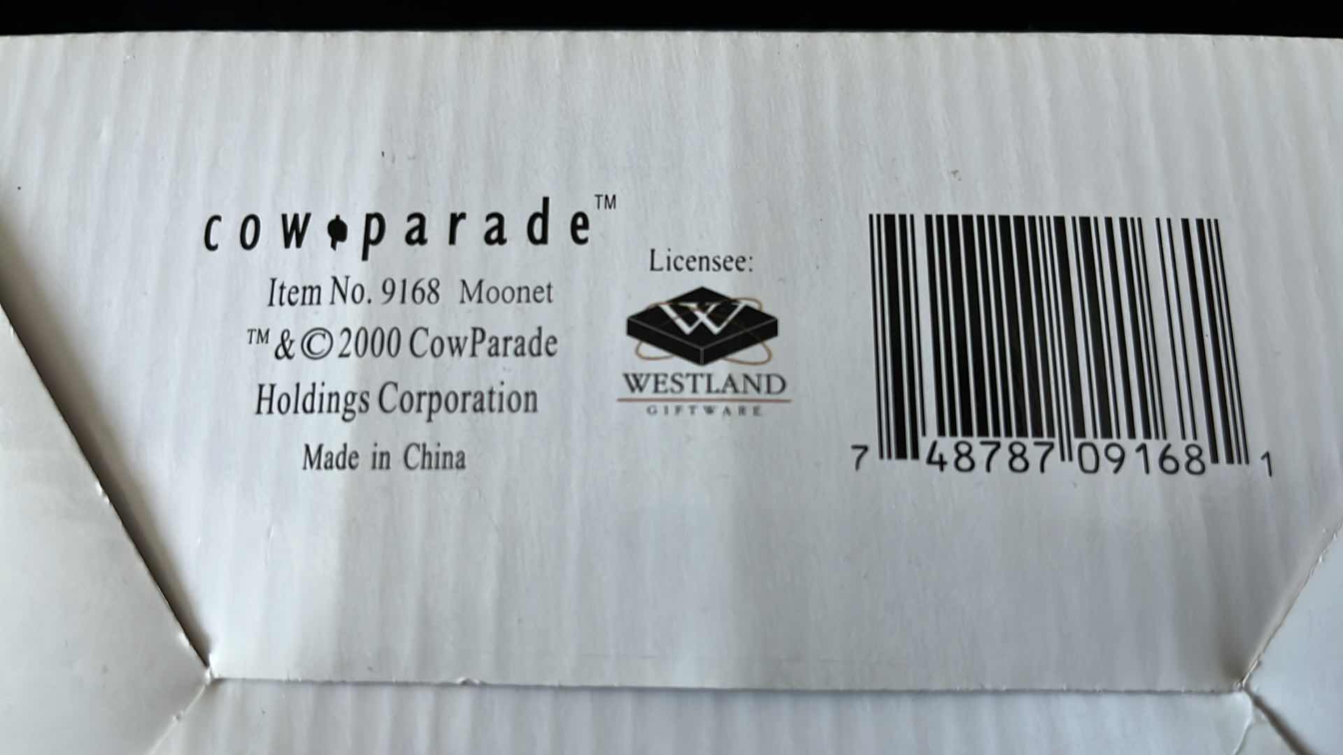 Photo 7 of WESTLAND GIFTWARE COW PARADE MOONET FIGURINE 2000 (9168)