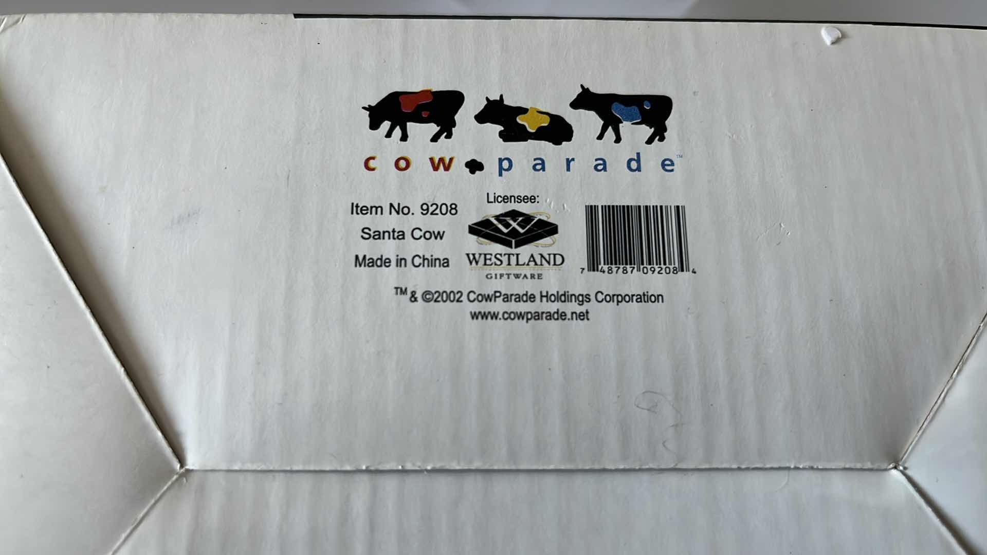 Photo 7 of WESTLAND GIFTWARE COW PARADE SANTA COW 2002 FIGURINE (9208)