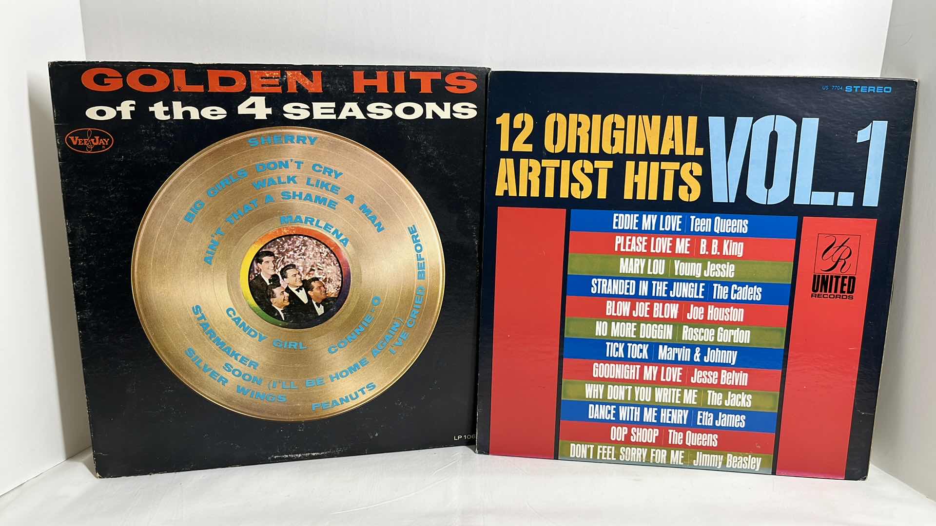 Photo 1 of GOLDEN HITS OF THE 4 SEASONS & UNITED RECORDS 12 ORIGINAL ARTIST HITS VOL 1 VINYL ALBUMS