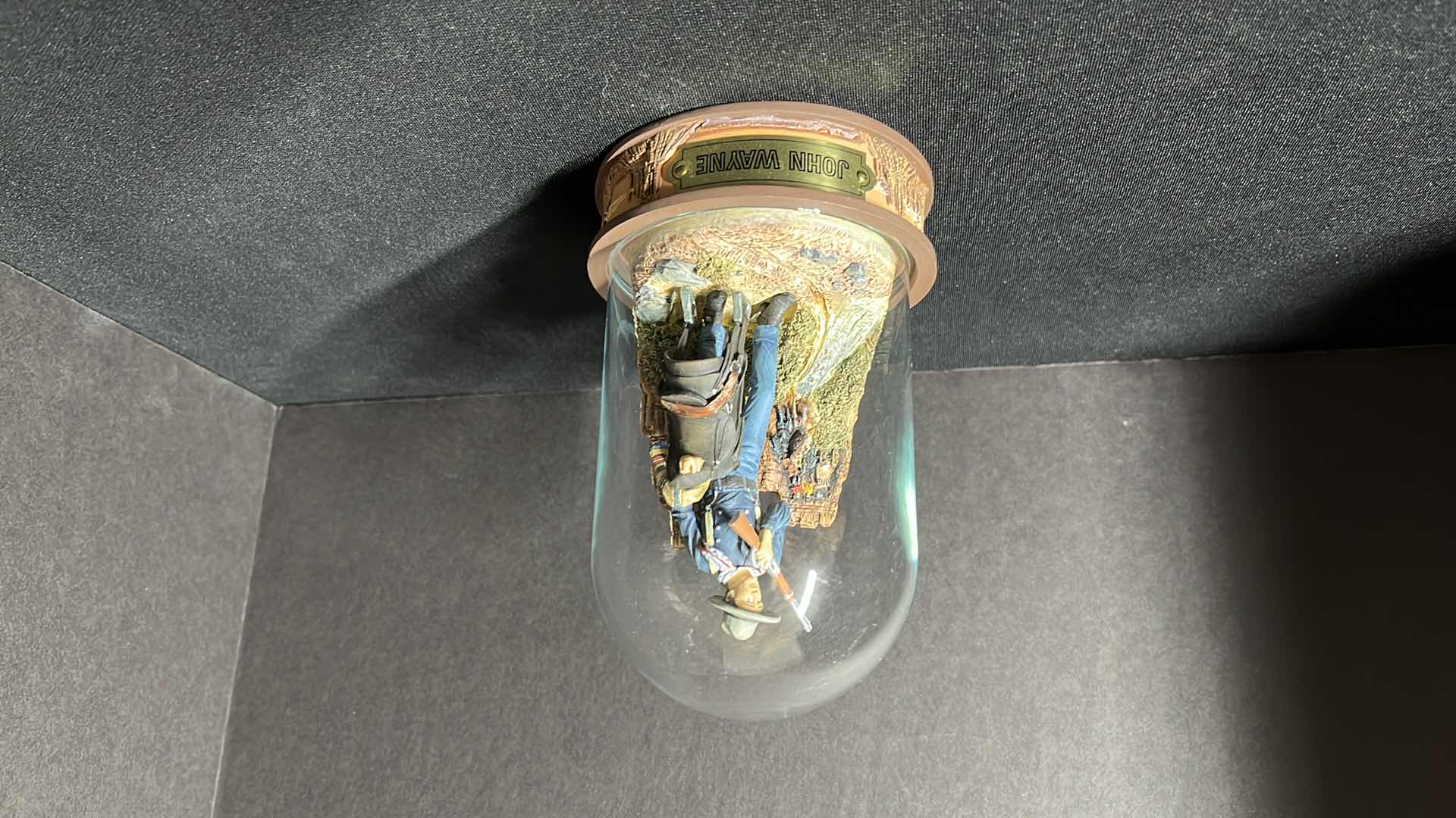 Photo 1 of JOHN WAYNE FRANKLIN MINT LIMITED EDITION HAND-PAINTED SCULTURES W GLASS DOMES 3.5” X 5”