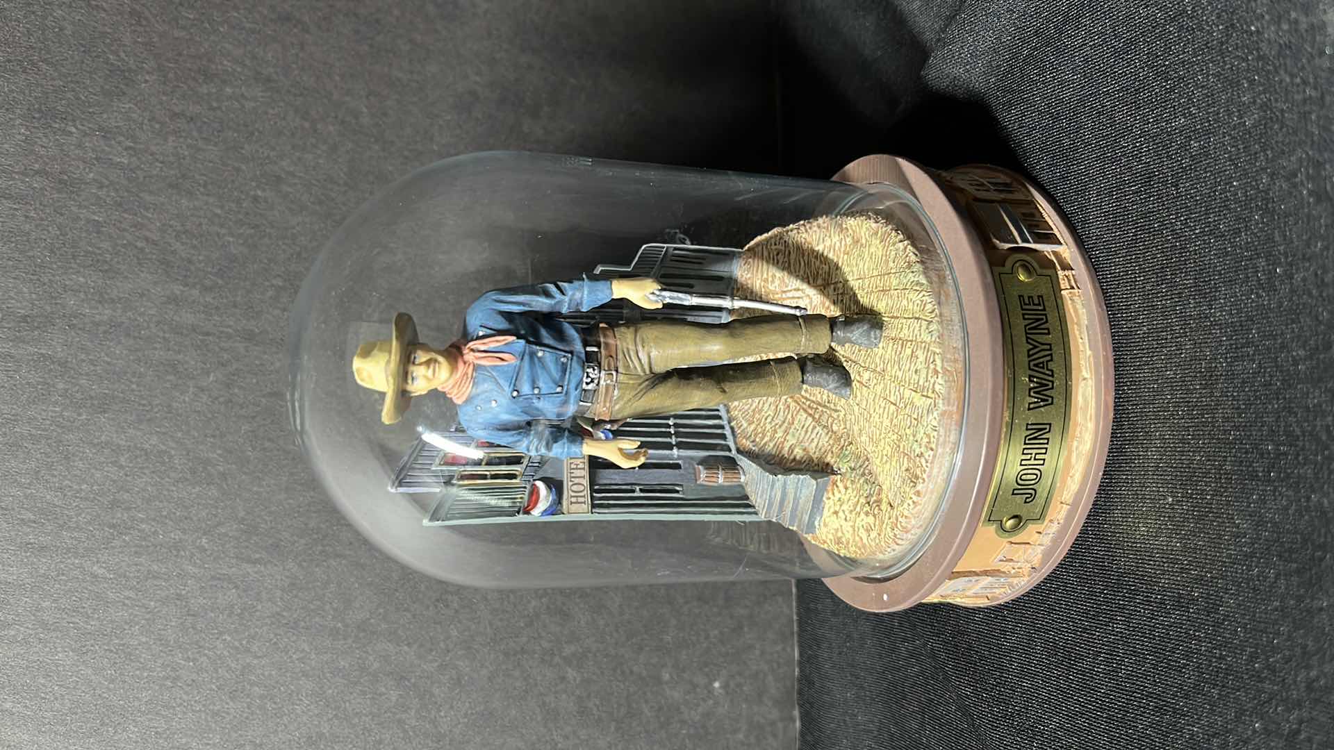 Photo 1 of JOHN WAYNE FRANKLIN MINT LIMITED EDITION HAND-PAINTED SCULTURES W GLASS DOMES 3.5” X 5”