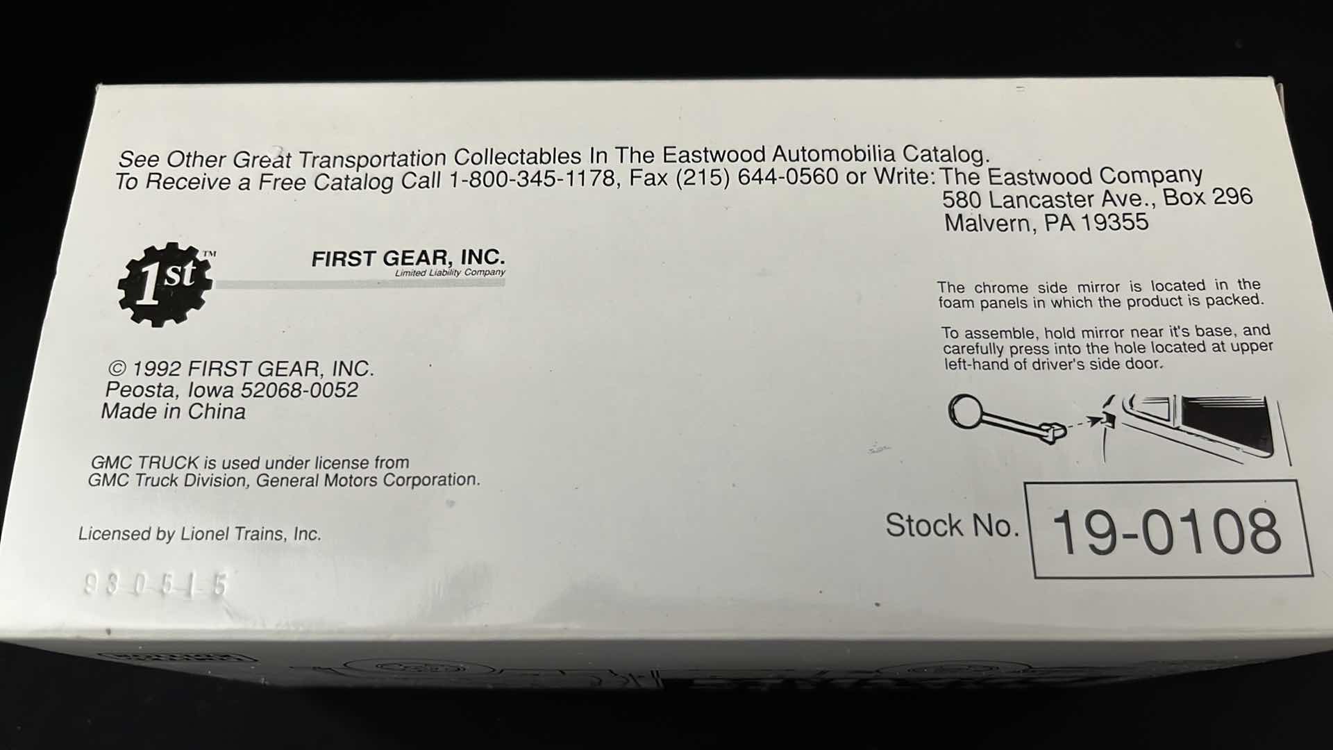 Photo 8 of FIRST GEAR INC, EASTWOOD AUTOMOBILIA TRANSPORTATION COLLECTIBLES LIONEL ELECTRIC TRAINS 1952 GMC C.O.E. NO 19-0108