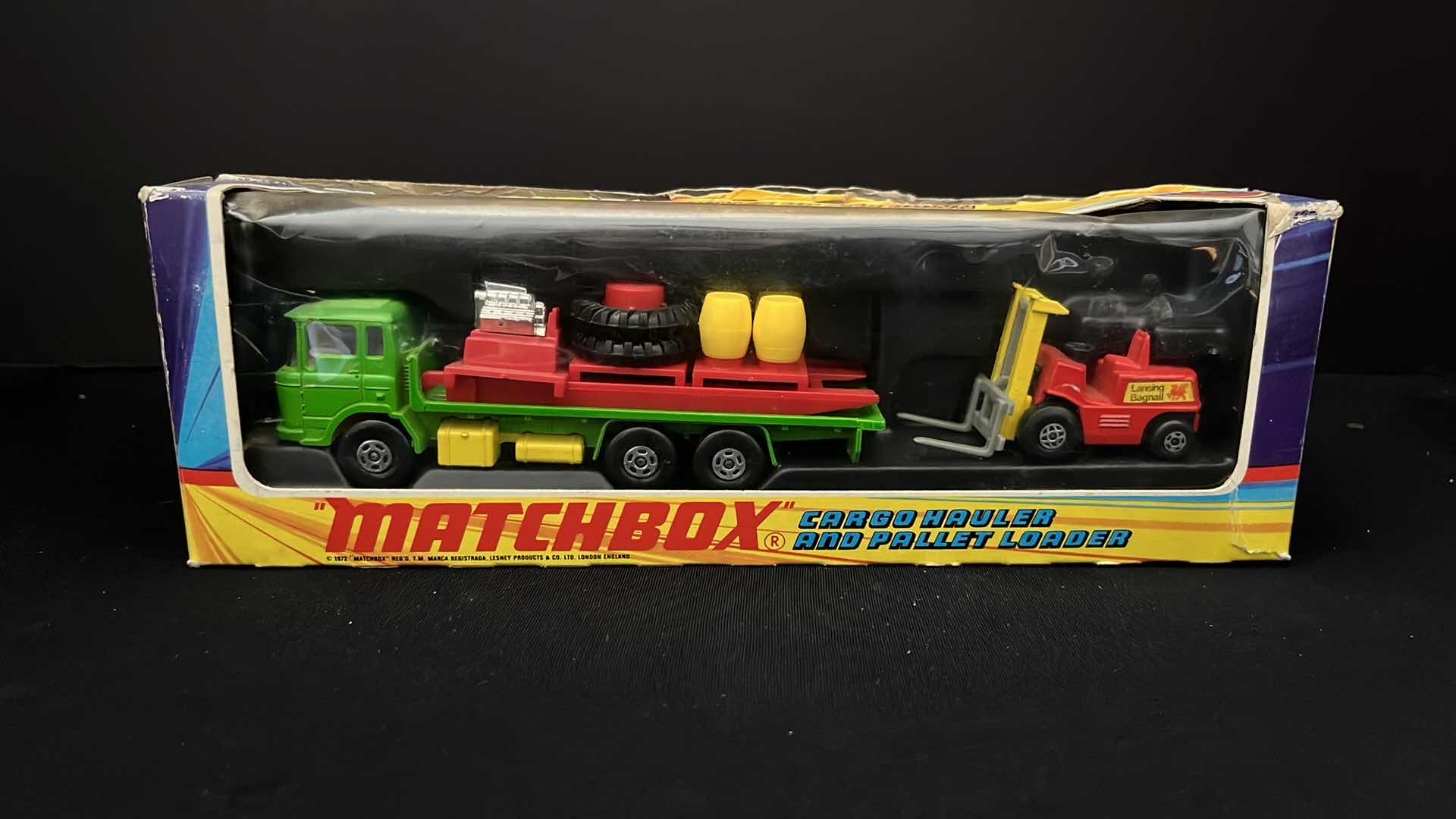 Photo 1 of VINTAGE MATCHBOX SUPER KINGS K-20 CARGO HAULER AND PALLET LOADER 1972