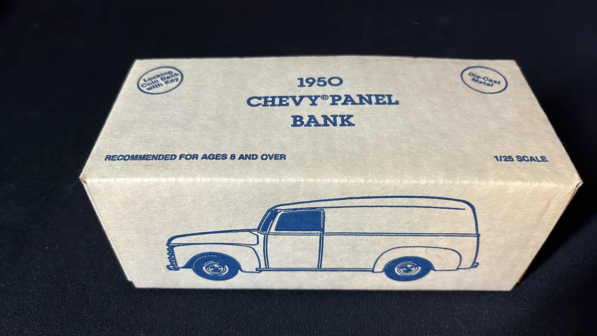 Photo 7 of VINTAGE ERTL DIE-CAST METAL 1950 CHEVY PANEL LOCKING COIN BANK W KEY 1989 (STOCK #9325UO)