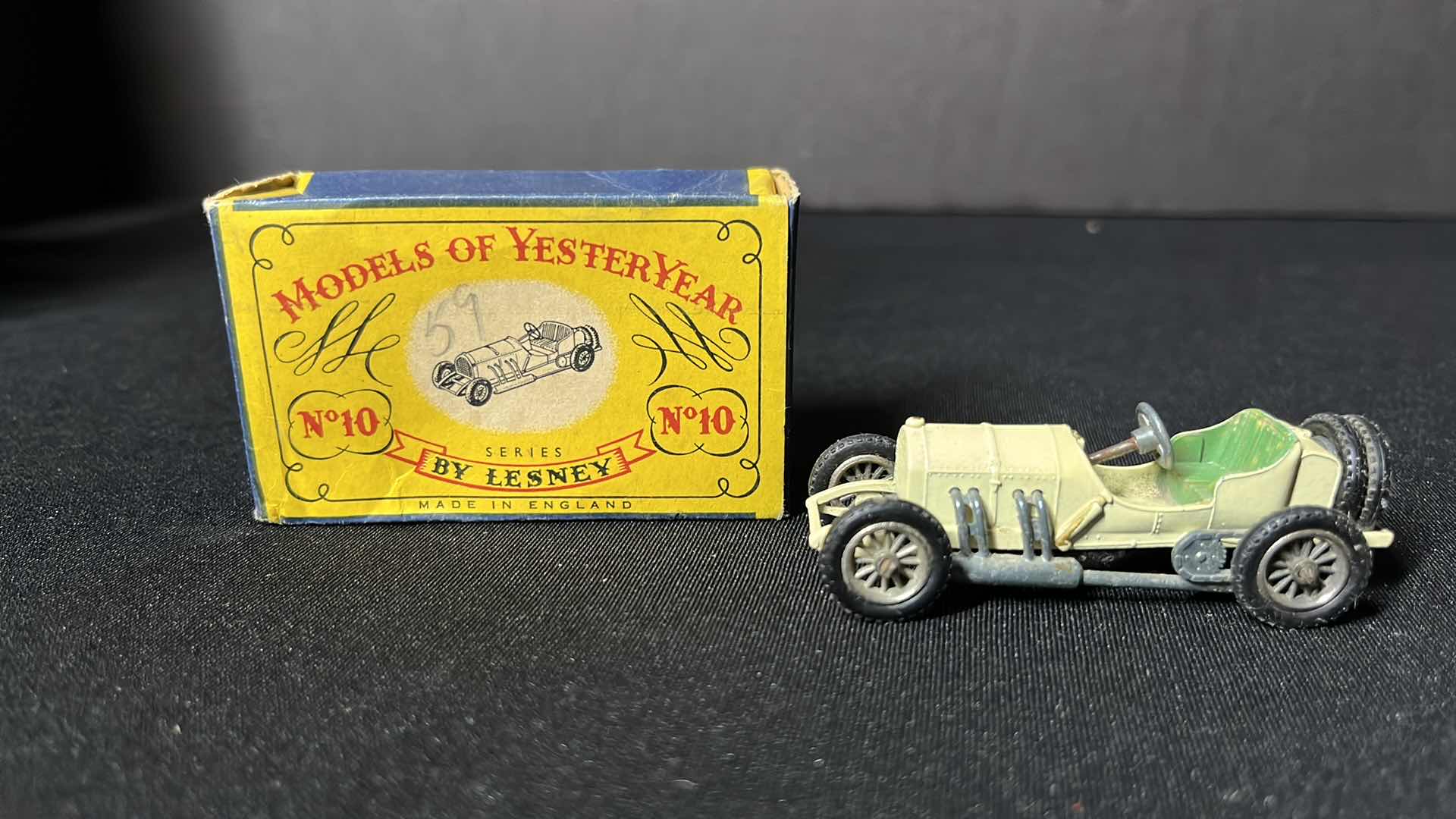 Photo 1 of LESNEY DIE-CAST METAL MODELS OF YESTERYEAR SERIES, NO. 10 SCALE MODEL 1908 MERCEDES, 1956-1961