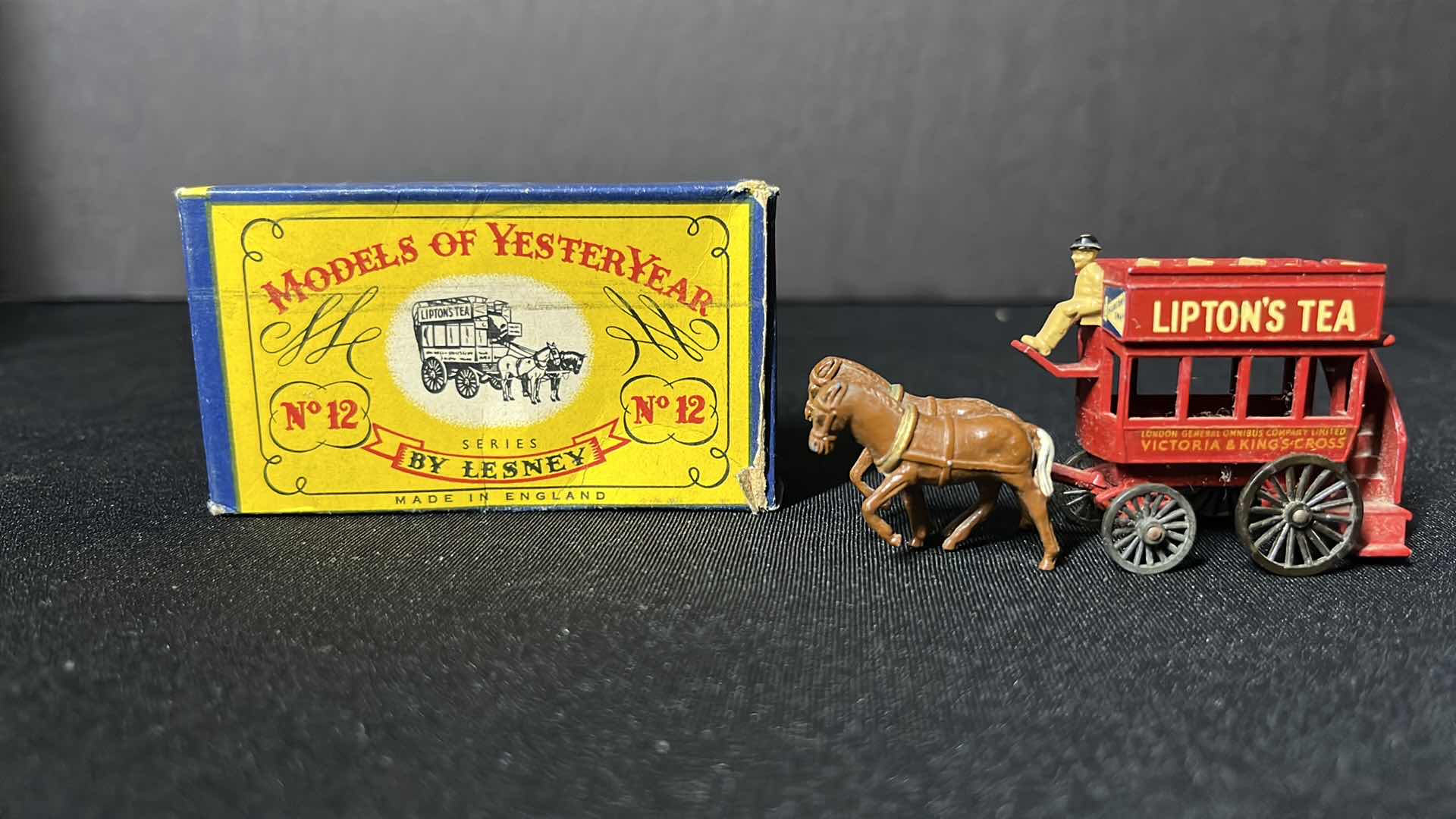 Photo 1 of LESNEY DIE-CAST METAL MODELS OF YESTERYEAR SERIES, NO. 12 SCALE MODEL HORSE BUS, 1956-1961