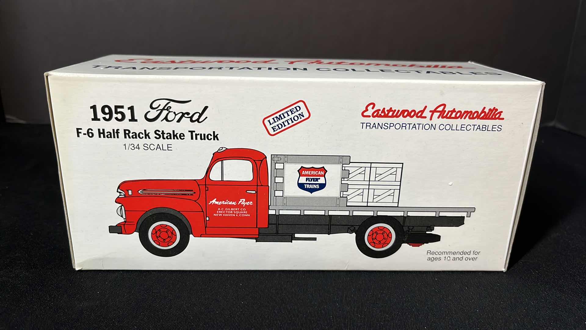 Photo 3 of FIRST GEAR EASTWOOD AUTOMOBILIA TRANSPORTATION COLLECTABLES 1951 FORD F-6 HALF RACK STAKE TRUCK AMERICAN FLYER TRAINS, 1993 (STOCK NO 19-0118)