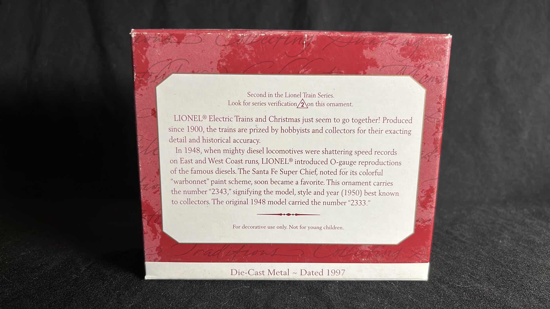 Photo 3 of HALLMARK LIONEL TRAIN DIE-CAST METAL KEEPSAKE ORNAMENTS 1950 SANTA FE F3 DIESEL LOCOMOTIVE 1997 (QX6145) & 746 NORFOLK AND WESTERN STEAM LOCOMOTIVE 1999 (#QX6377)