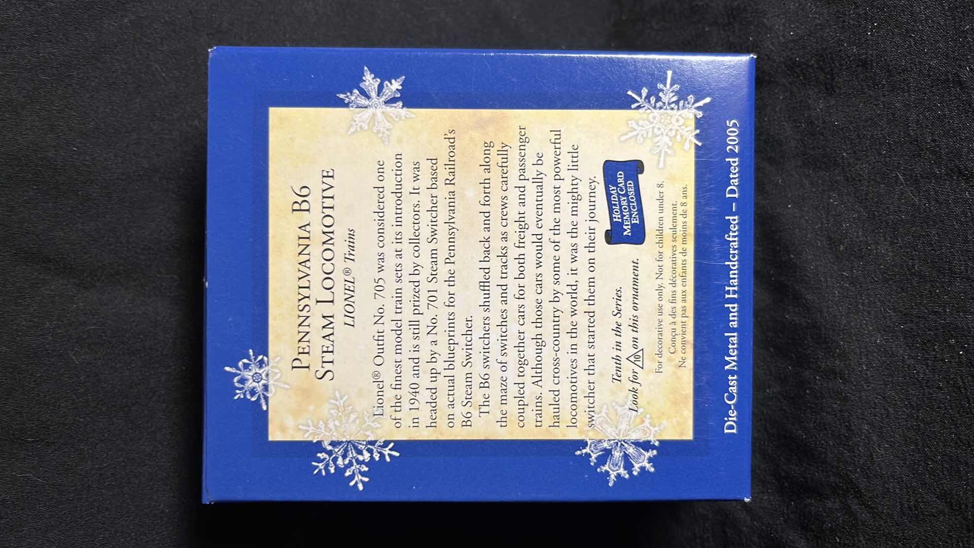 Photo 6 of HALLMARK LIONEL TRAIN DIE-CAST METAL KEEPSAKE ORNAMENTS 1939 HIAWATHA STEAM LOCOMOTIVE 2004 (#QX8454), PENNSYLVANIA B6 STEAM LOCOMOTIVE 2005 (#QX2052) & NO. 717 CABOOSE 2005 (#QX2122)