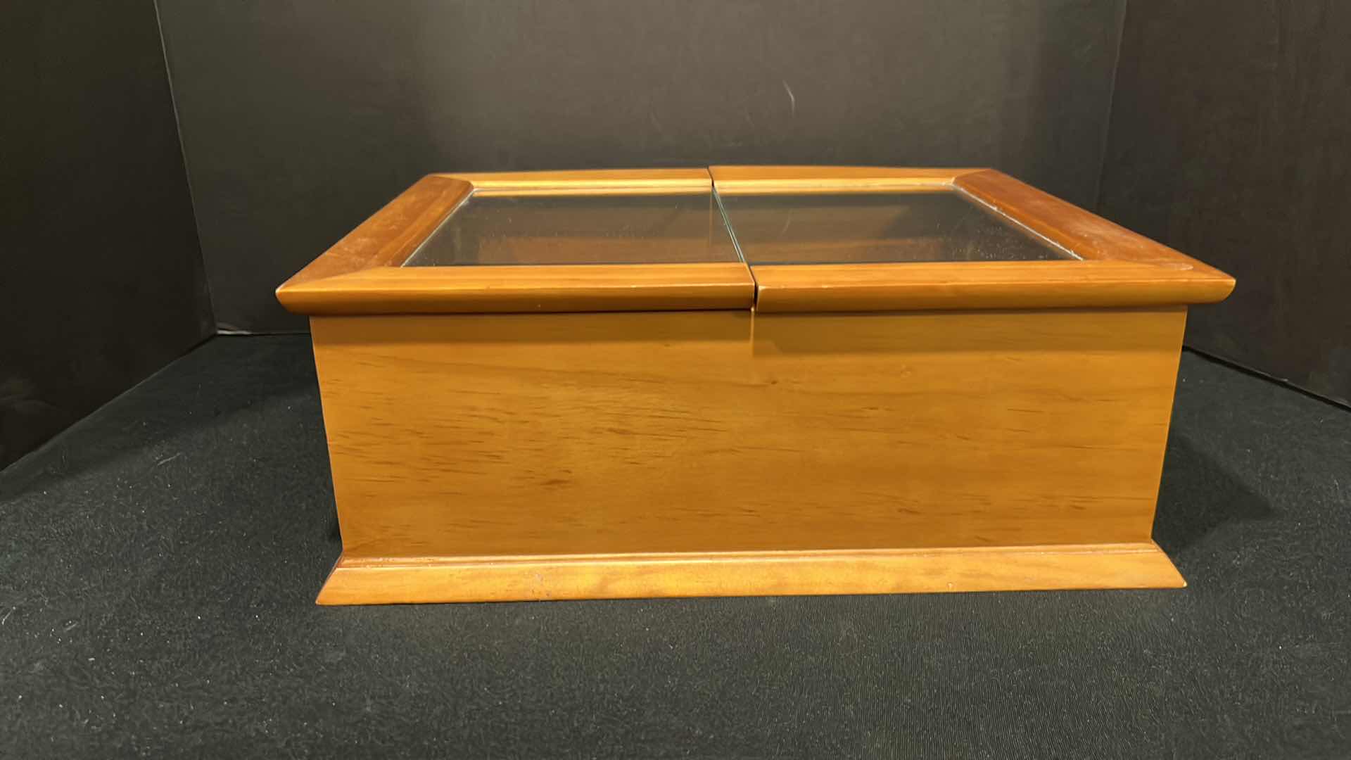 Photo 7 of WOODEN GLASS TOP JEWELRY BOX 10.75”X 14” H5”