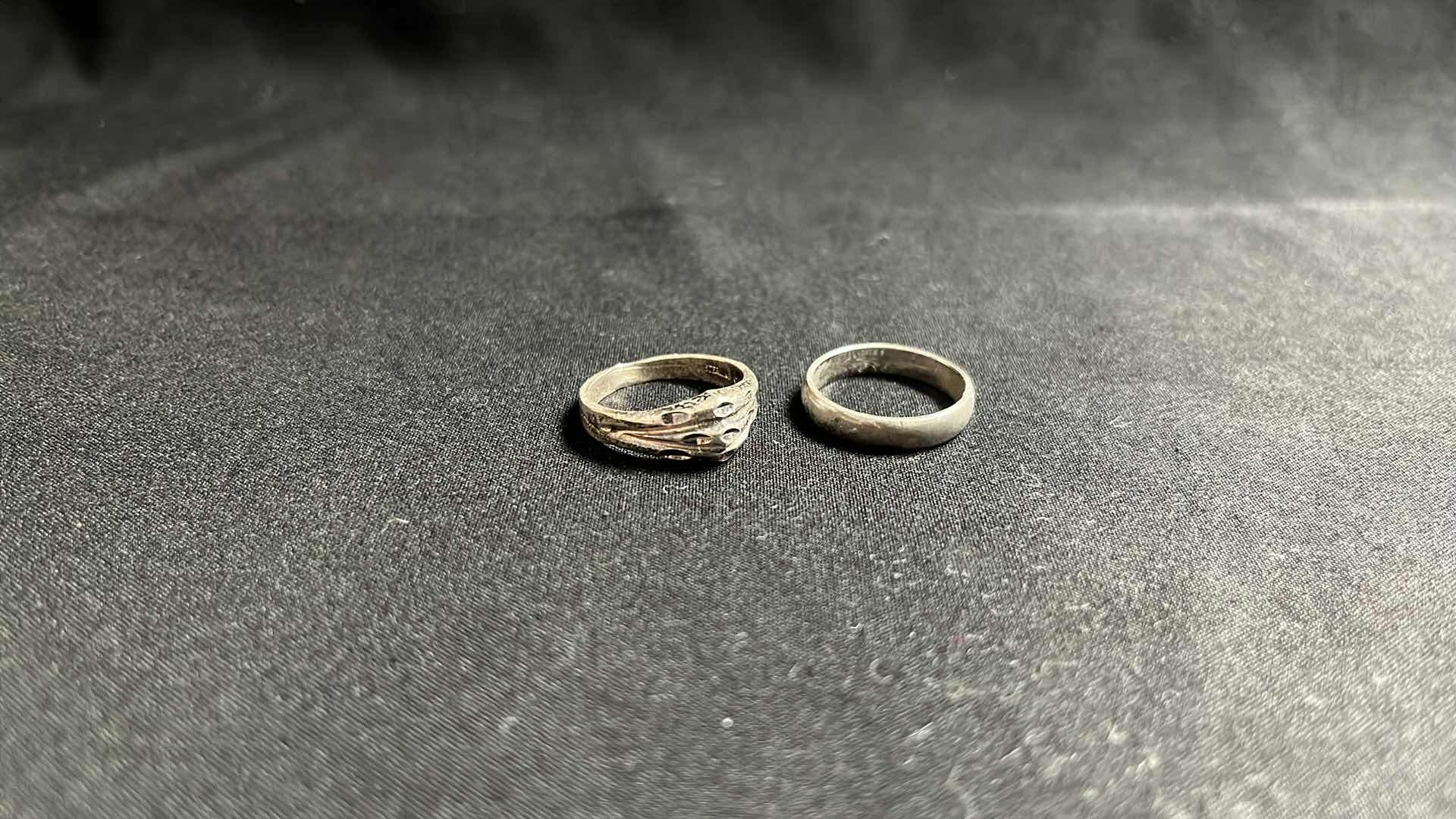 Photo 1 of 2- STERLING SILVER RINGS, SIZES 7-8