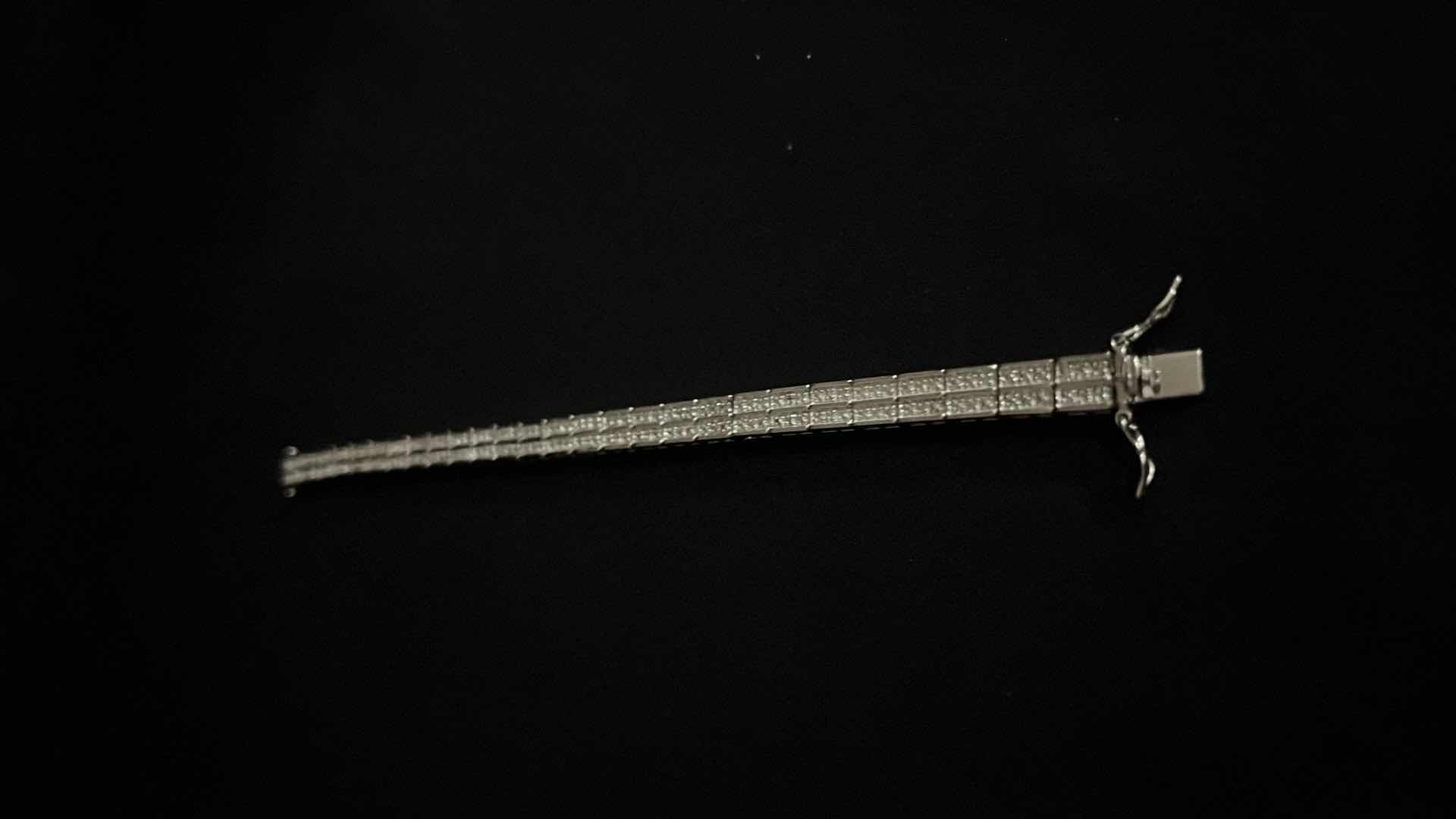 Photo 3 of ROSS SIMONS STERLING TENNIS BRACELET FEATURING DIAMOND CHIPS, STAMPED 925, 7.25”L