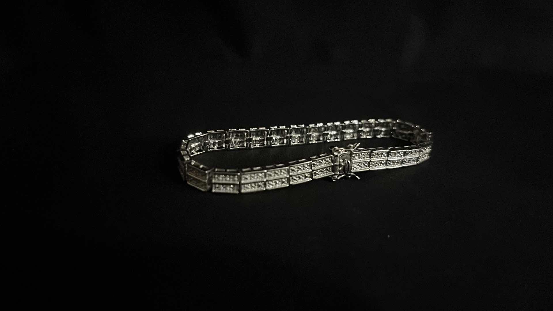 Photo 1 of ROSS SIMONS STERLING TENNIS BRACELET FEATURING DIAMOND CHIPS, STAMPED 925, 7.25”L