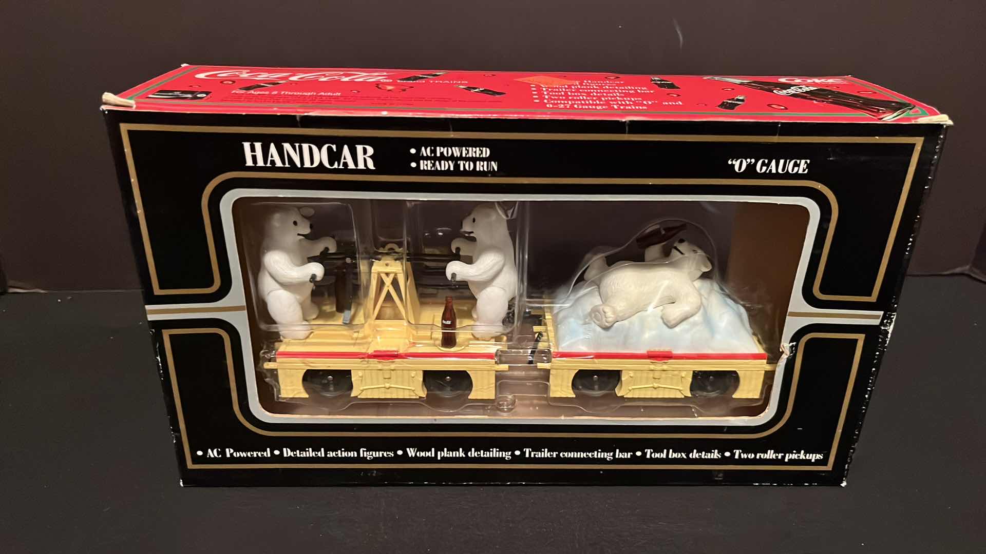 Photo 1 of K-LINE ELECTRIC TRAINS COCA-COLA BRAND MOTORIZED HANDCAR & TRAILER (ITEM K-2625-02)