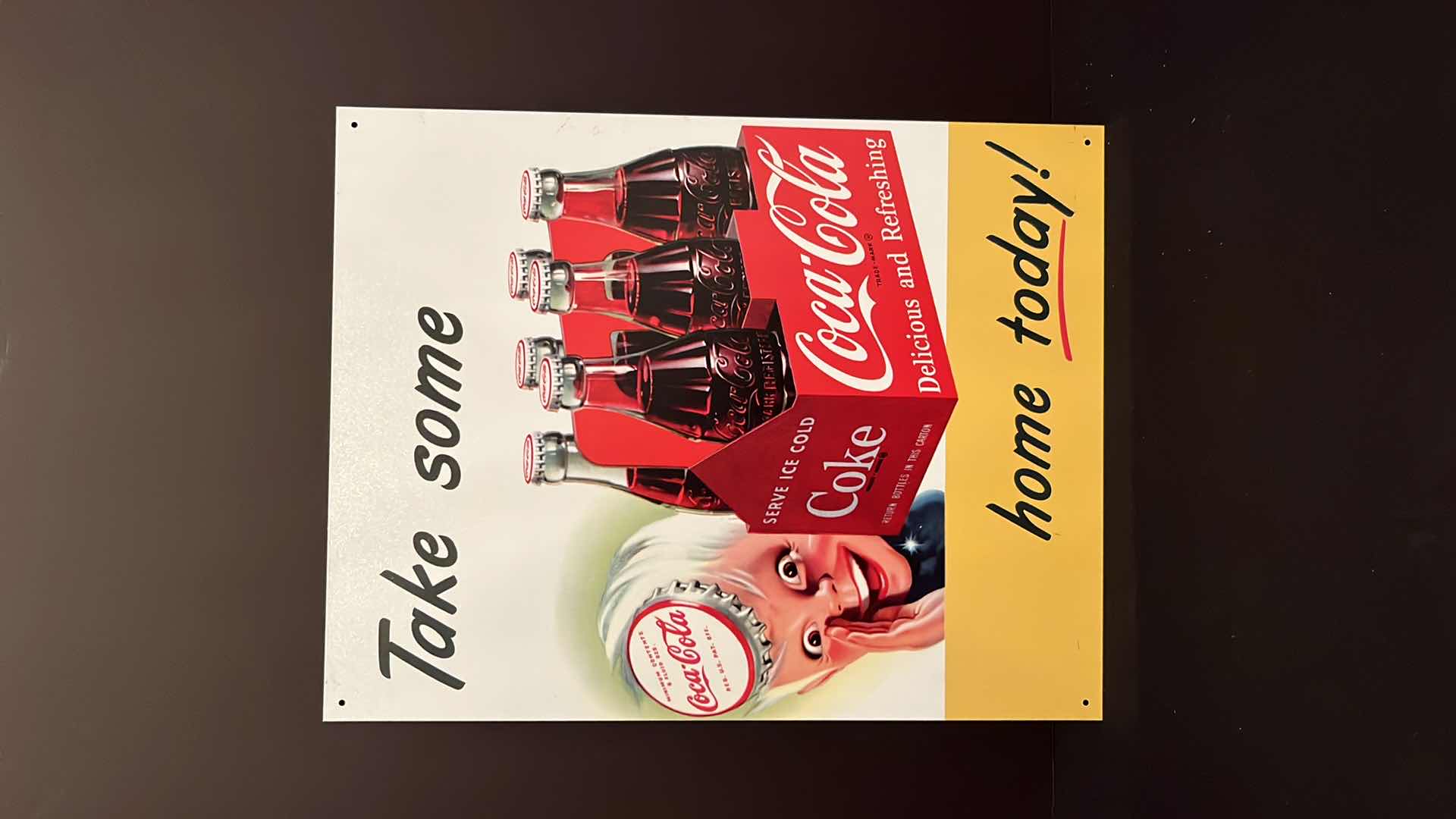 Photo 1 of COCA-COLA COLLECTION SPRITE-BOY “TAKE SOME HOME TODAY!” METAL TIN SIGN 12.5” X 16”