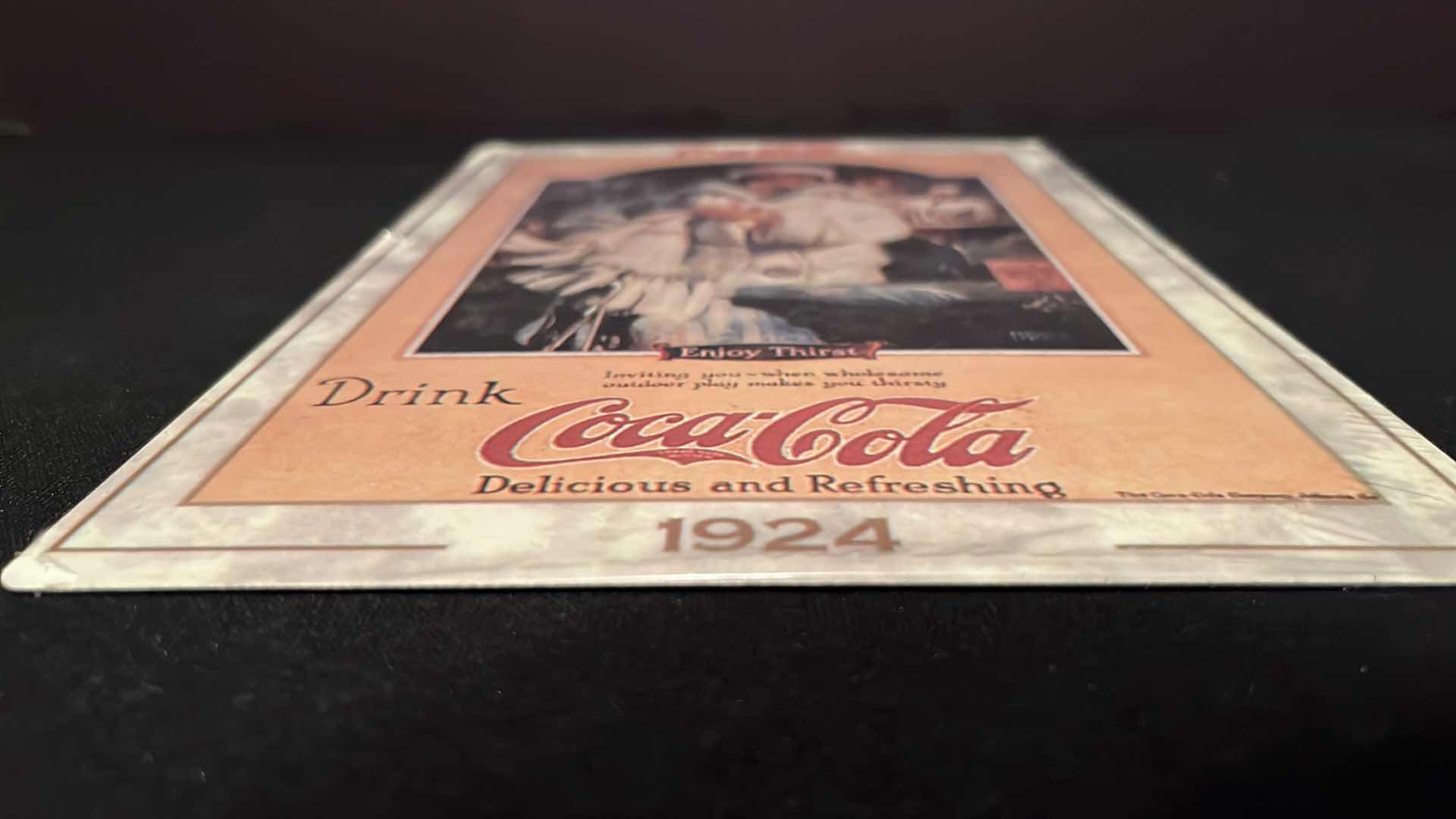 Photo 2 of NIP COCA-COLA VINTAGE STYLE 1924 METAL TIN SIGN 7” X 10.25”