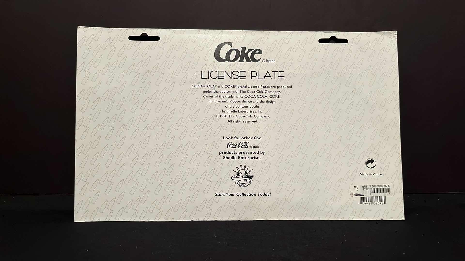 Photo 2 of NIP COCA-COLA BRAND CHROME PLATED DIE-CAST METAL “DRINK COCA-COLA” LICENSE PLATE 1998 (ITEM #9092)