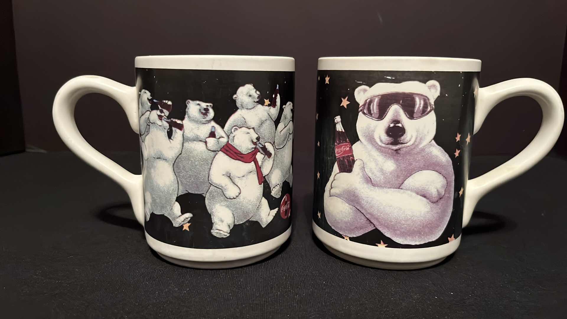 Photo 2 of COCA-COLA 2-POLAR 2 BEAR 4.25”H GIBSON MUGS 1996 & DRINKING GLASS GLASS