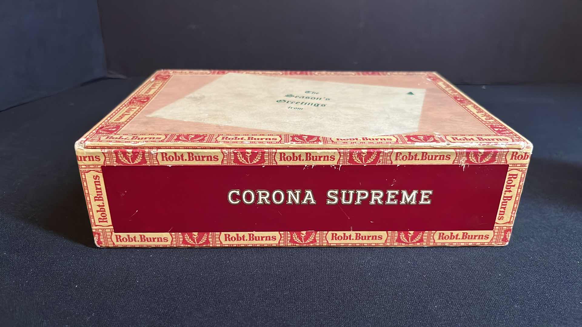 Photo 2 of VINTAGE 2-CIGAR BOXES OF 1950’S, ROBT. BURNS CORONA SUPREME & DIXIE MAID