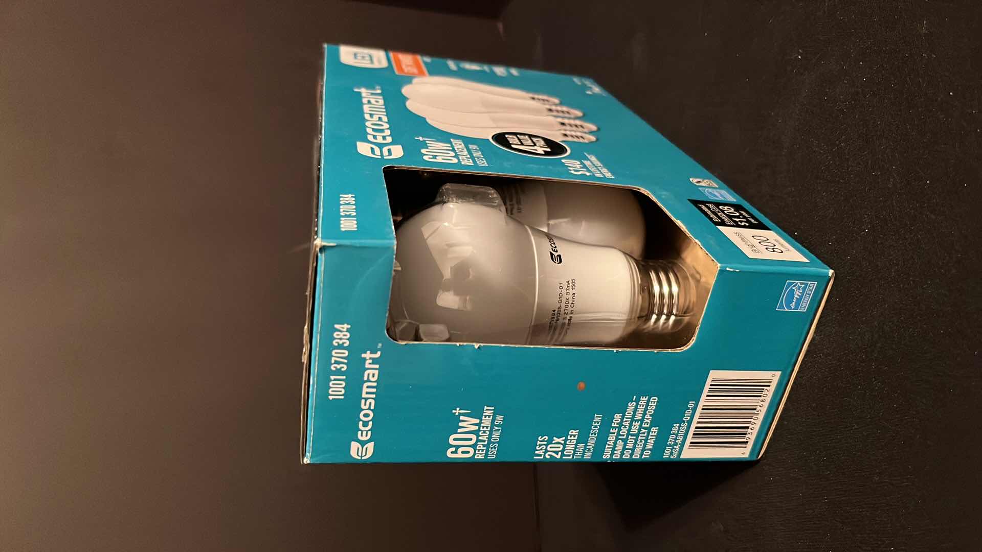 Photo 2 of NIB ECOSMART 4-PACK 60W A19 DIMMABLE ENERGY STAR LED LIGHT BULB SOFT WHITE & INTERMATIC AUTOMATIC LIGHT CONTROL DUSK TO DAWN LIGHT SENSING SOCKET CONVERTER, INDOOR/OUTDOOR 150W AT 120 VAC (MODEL NE1C)