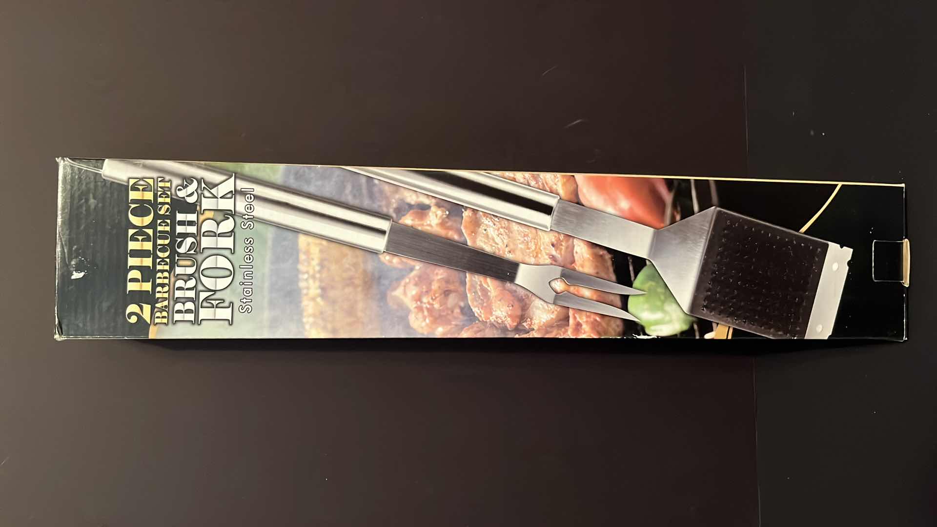 Photo 1 of NIB STAINLESS STEEL 2PC BARBECUE SET BRUSH AND FORK