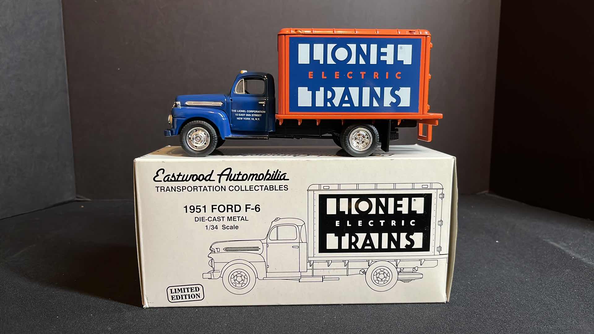 Photo 1 of NIB FIRST GEAR INC EASTWOOD AUTOMOBILIA TRANSPORTATION COLLECTABLES LIONEL ELECTRIC TRAINS DIE-CAST METAL 1/34 SCALE 1951 FORD F-6, 1992 (STOCK #19-0104)
