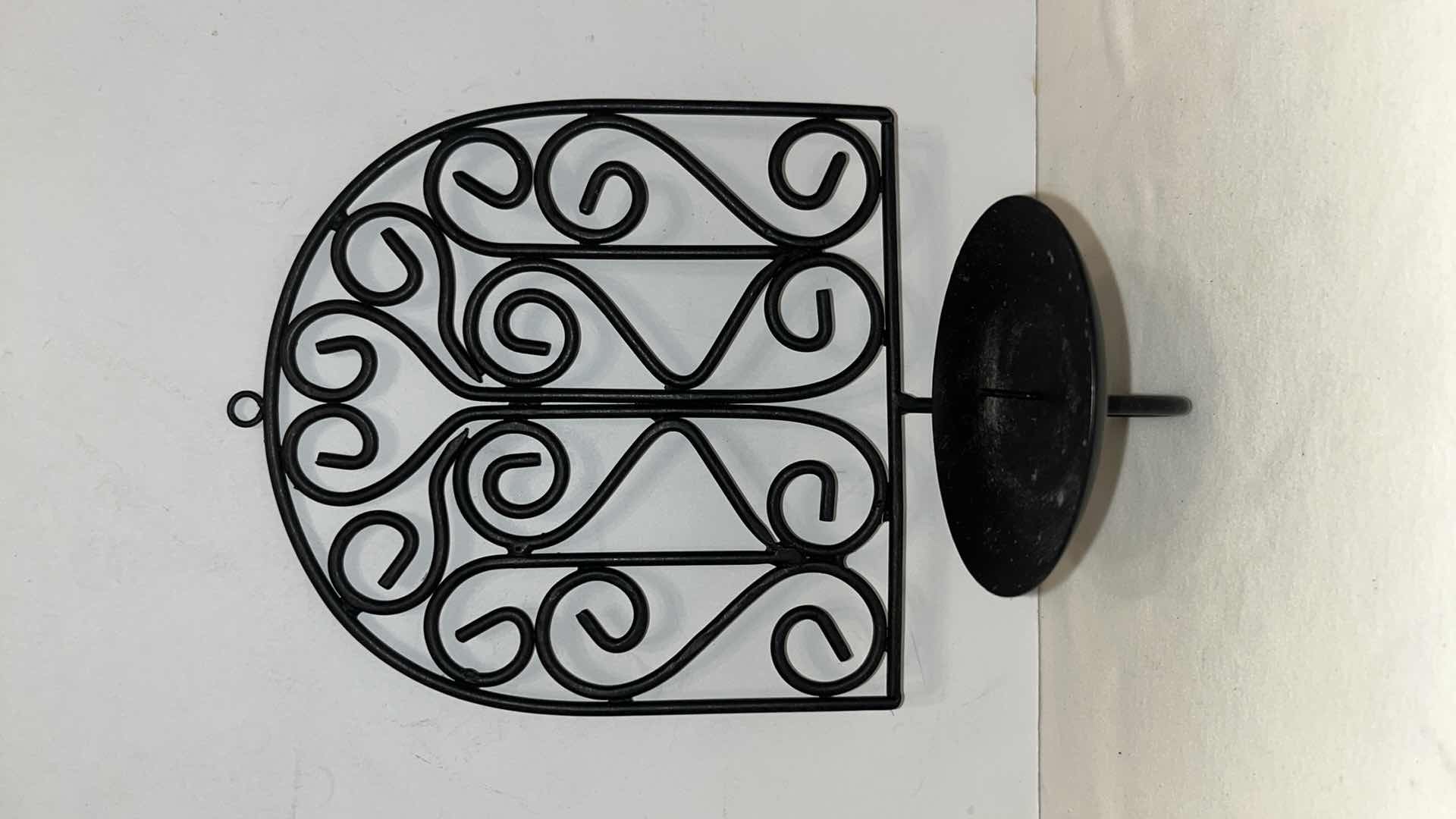 Photo 3 of HANGING BLACK CANDLE SCONCES 7” X 9.75” (2)