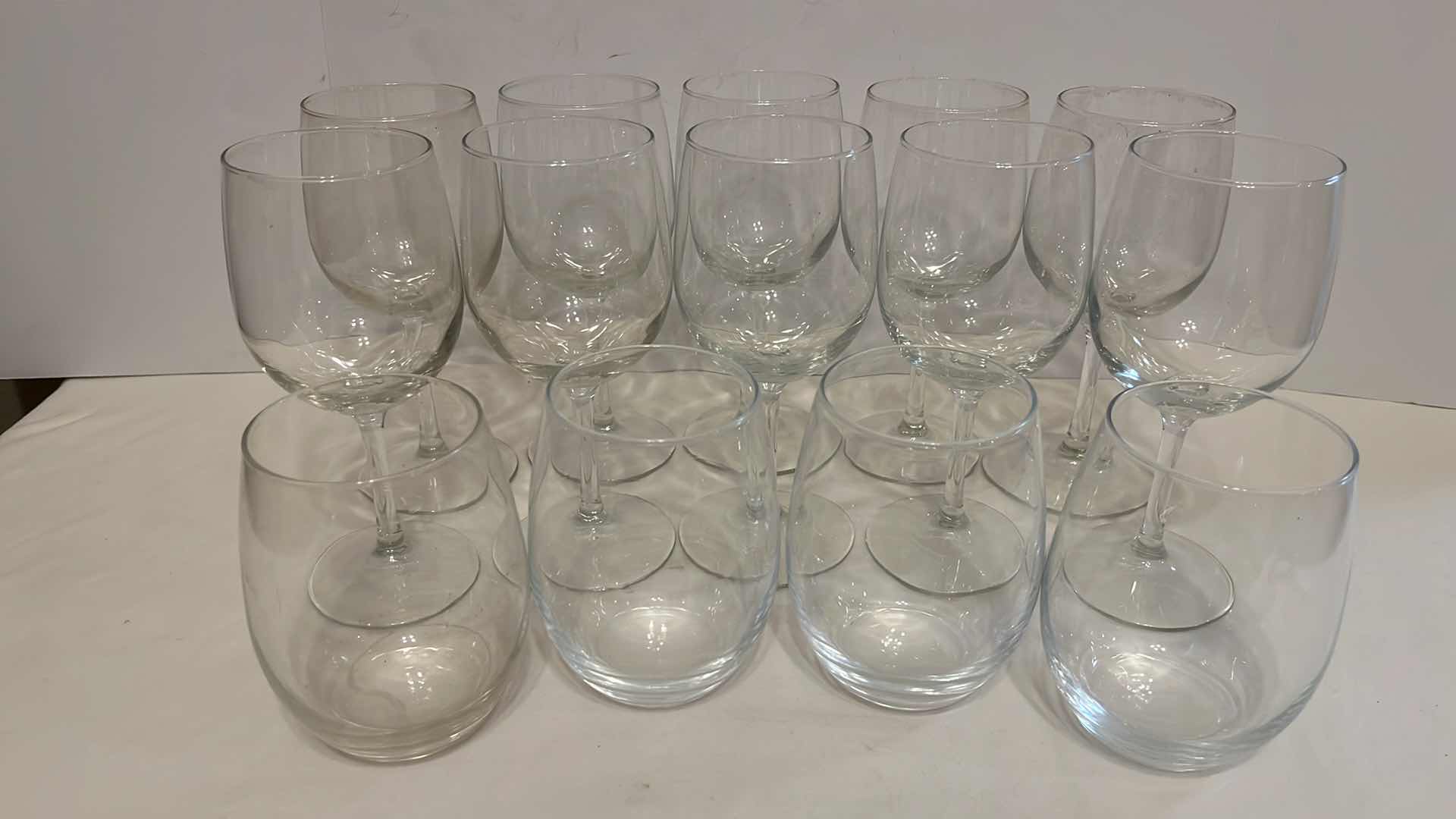 Photo 1 of 7.5” WINE GLASSES (10) & 5” STEMLESS WINE GLASSES (4)