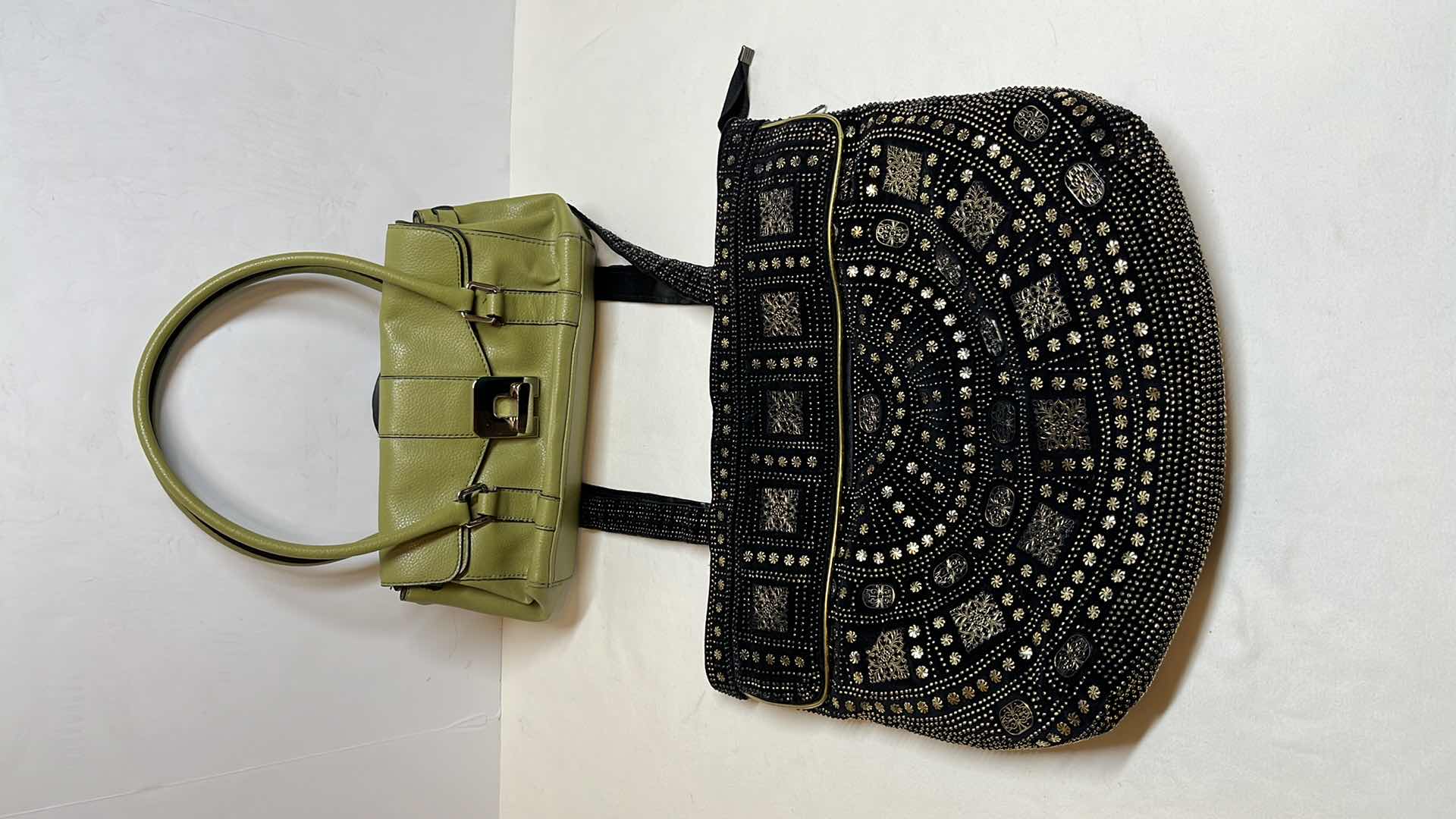 Photo 1 of BEADED BAG & FAUX LEATHER PURSE
