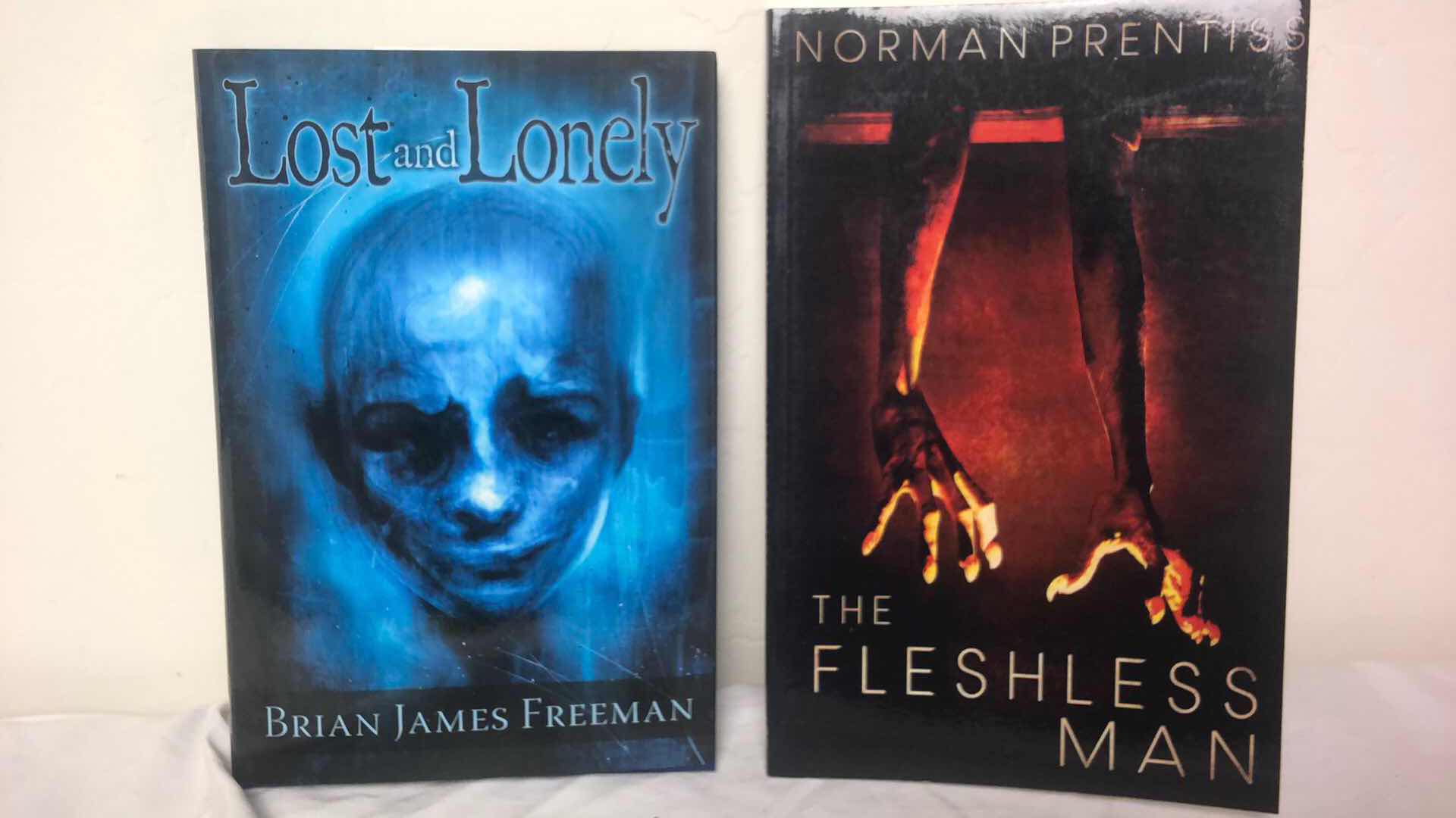 Photo 1 of LOST AND LONELY BY BRIAN FREEMAN HARDCOVER & THE FLESHLESS MAN BY NORMAN PRENTISS SOFTCOVER BOOKS