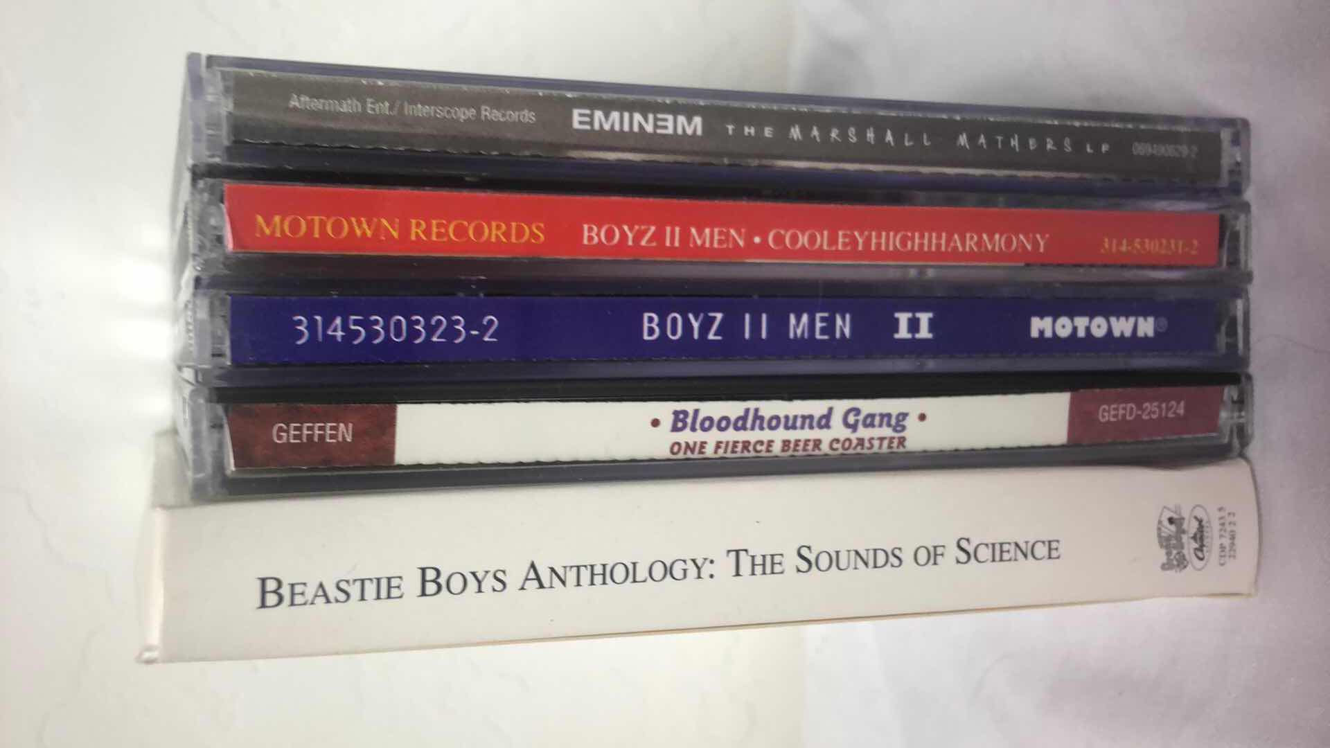 Photo 1 of ASSORTED R&B/RAP ALBUM CDS BOYS II MEN, BEASTIE BOYS, EMINEM, ETC (5)